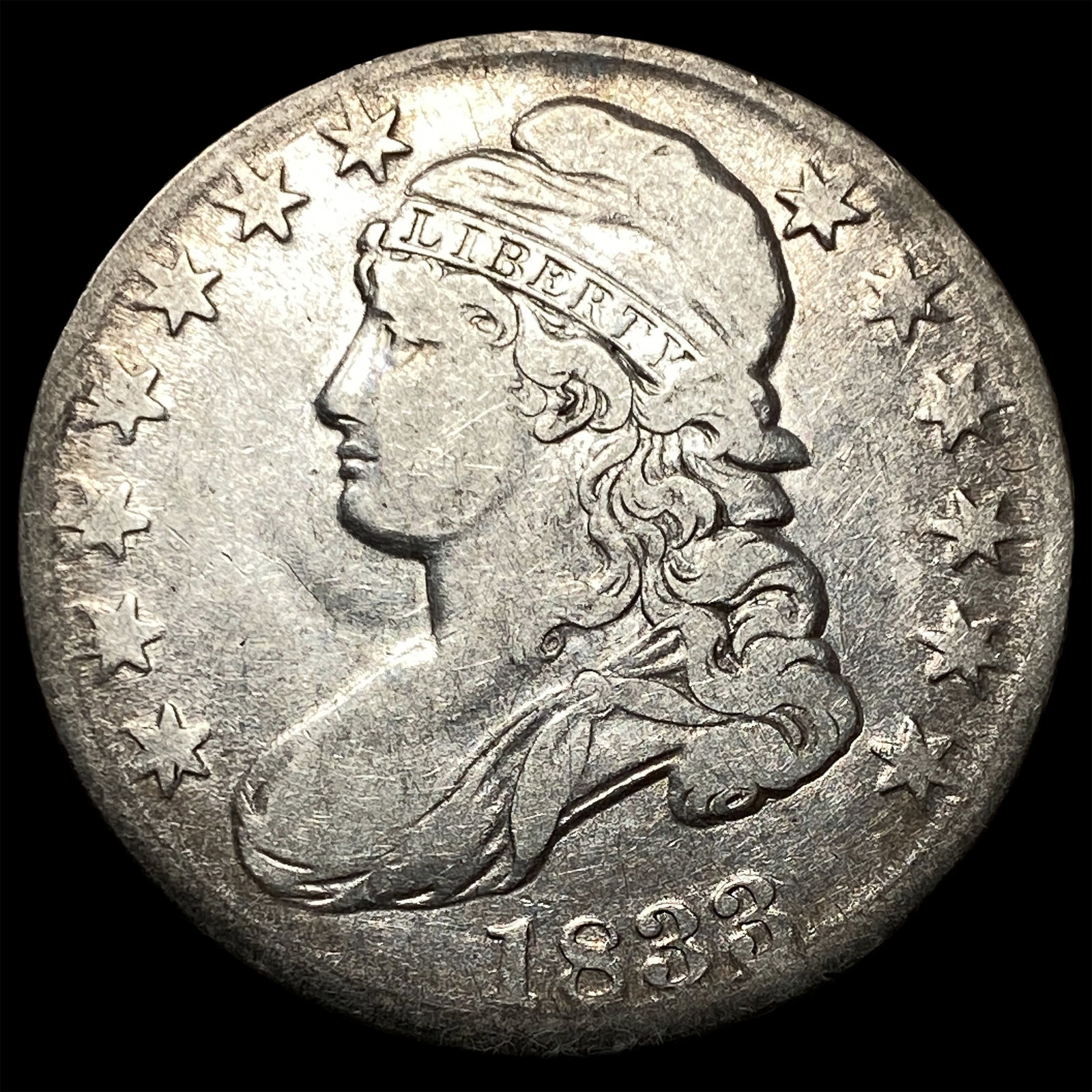 1833 Capped Bust Half Dollar NEARLY UNCIRCULATED: 1833 Capped Bust Half Dollar NEARLY UNCIRCULATED
