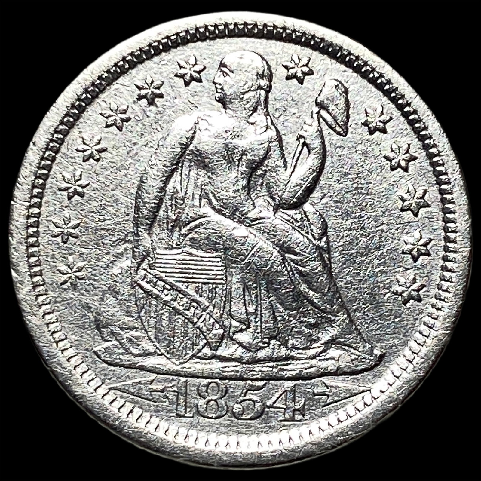 1854-O Silver Seated Liberty Dime UNCIRCULATED: 1854-O Silver Seated Liberty Dime UNCIRCULATED