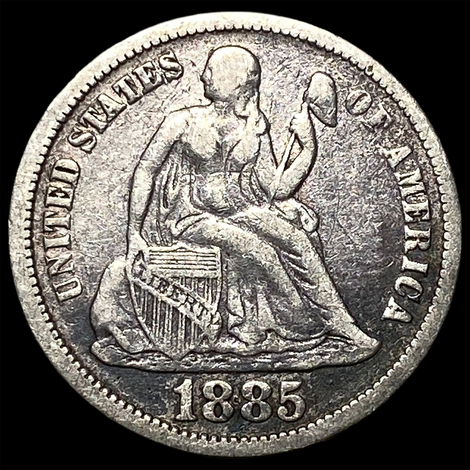 1885 Seated Liberty Dime NEARLY UNCIRCULATED: 1885 Seated Liberty Dime NEARLY UNCIRCULATED