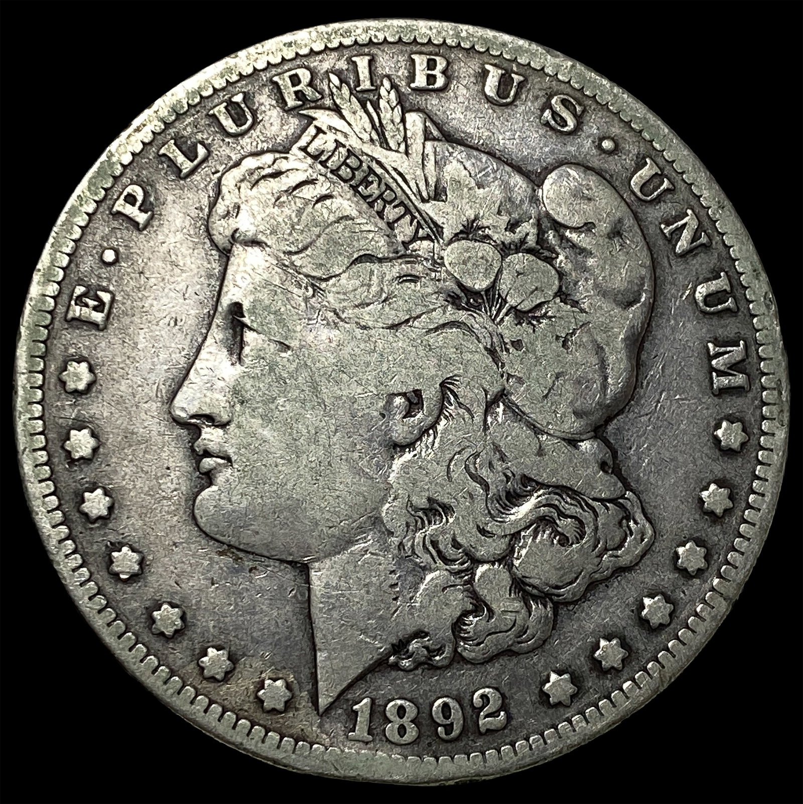 1892-S Silver Morgan Dollar ABOUT UNCIRCULATED: 1892-S Silver Morgan Dollar ABOUT UNCIRCULATED