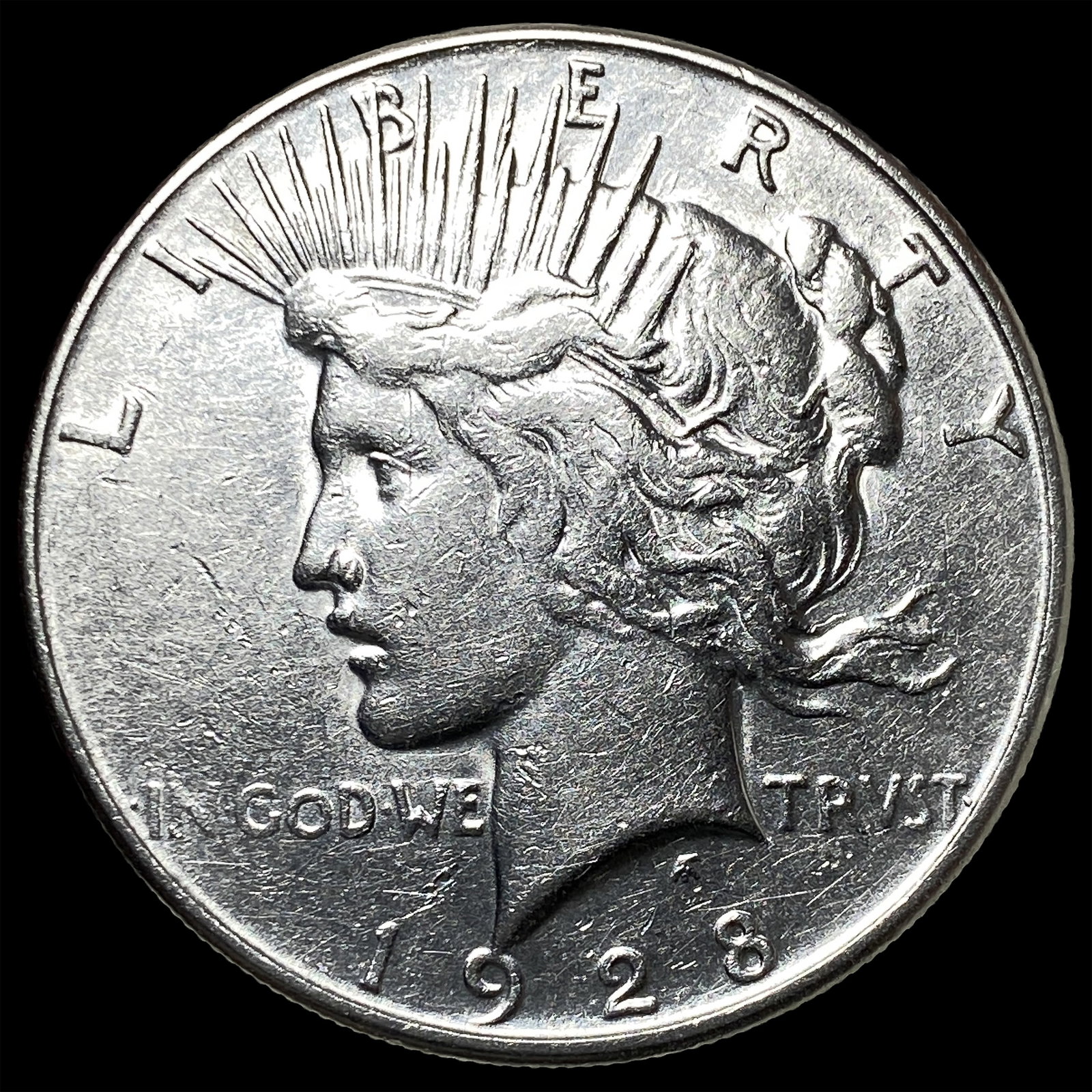1928-S Silver Peace Dollar CLOSELY UNCIRCULATED: 1928-S Silver Peace Dollar CLOSELY UNCIRCULATED