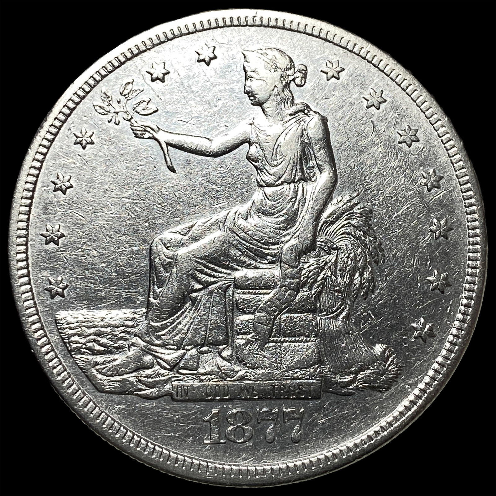 1877-S Silver Trade Dollar CLOSELY UNCIRCULATED: 1877-S Silver Trade Dollar CLOSELY UNCIRCULATED