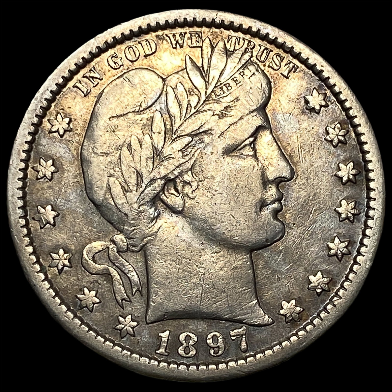1897-O Silver Barber Quarter NEARLY UNCIRCULATED (1 of 2)