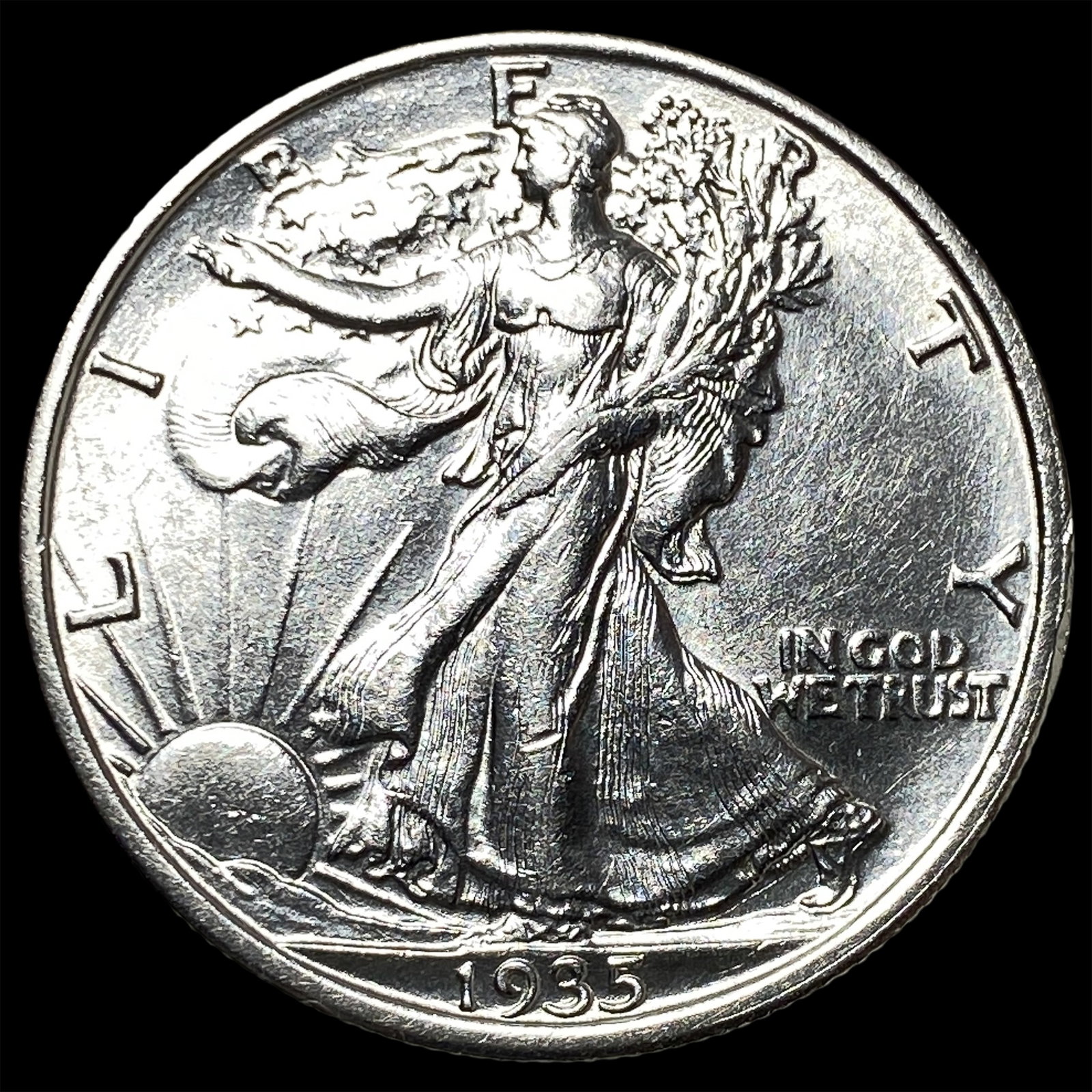 1935-S Silver Walking Liberty Half Dollar UNCIRCULATED: 1935-S Silver Walking Liberty Half Dollar UNCIRCULATED