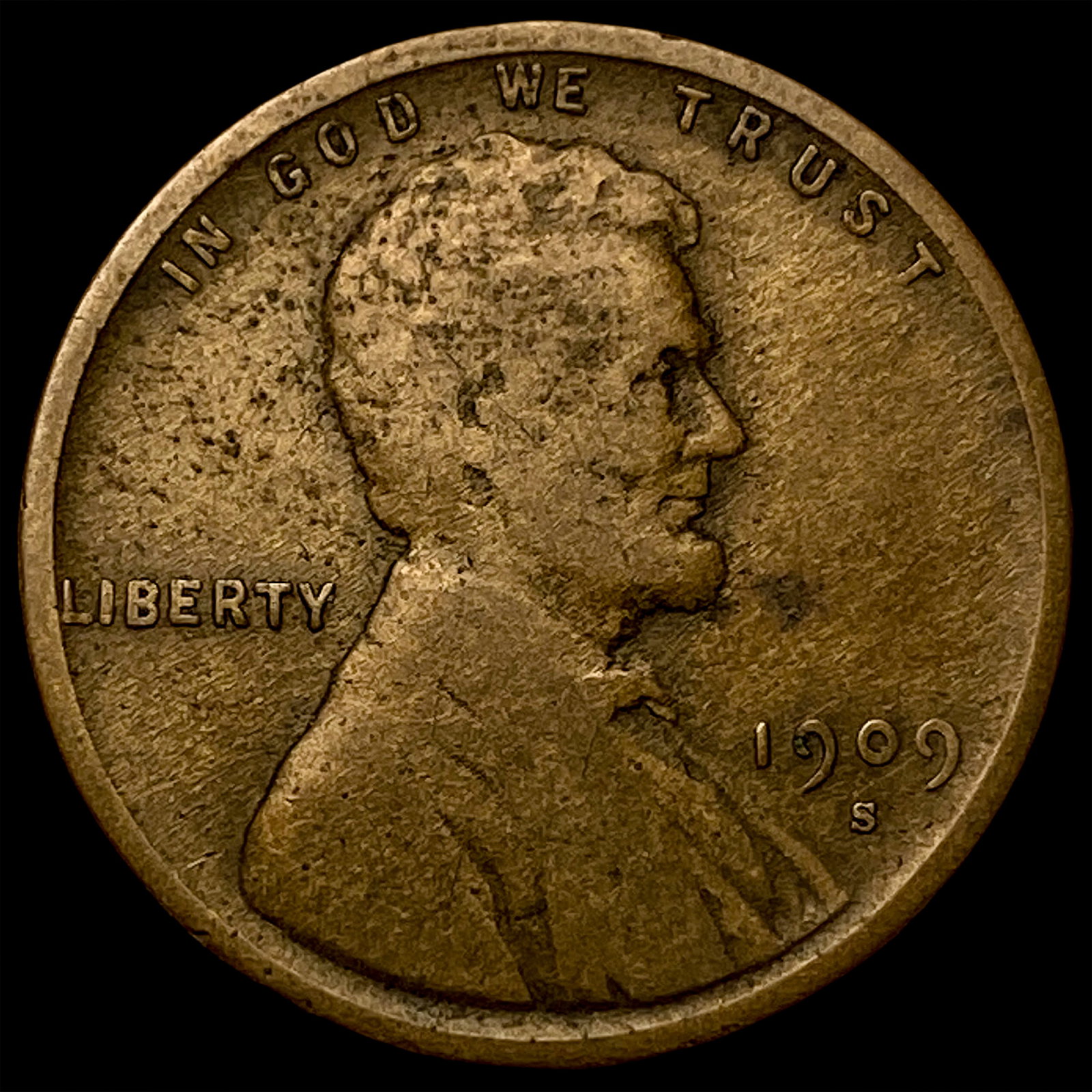 1909-S Lincoln Wheat Cent LIGHTLY CIRCULATED: 1909-S Lincoln Wheat Cent LIGHTLY CIRCULATED