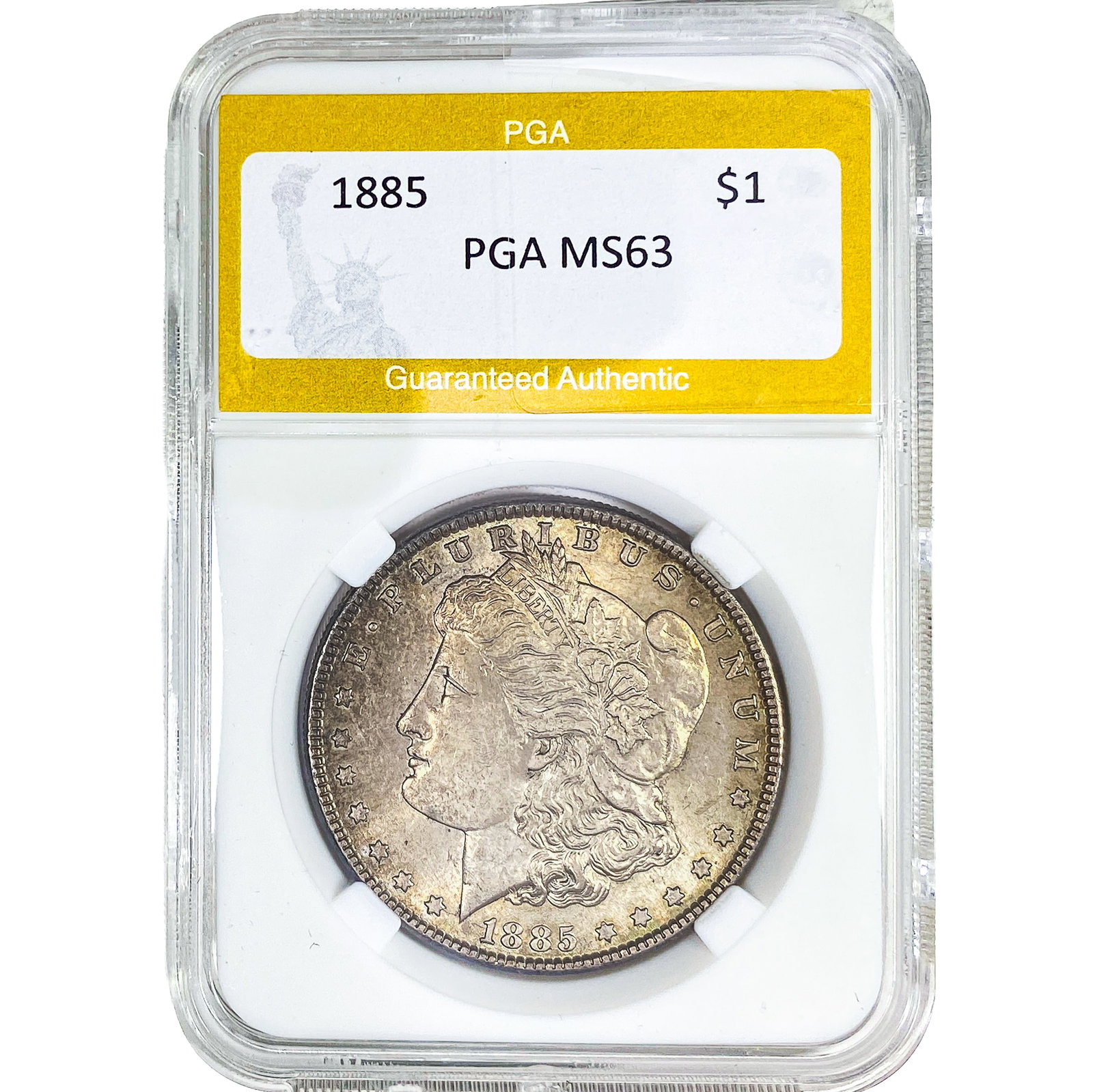 1885 Morgan Silver Dollar PGA MS63: 1885 Morgan Silver Dollar PGA MS63