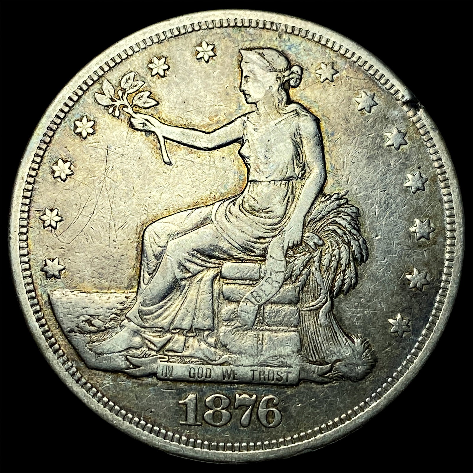 1876 Silver Trade Dollar NEARLY UNCIRCULATED: 1876 Silver Trade Dollar NEARLY UNCIRCULATED