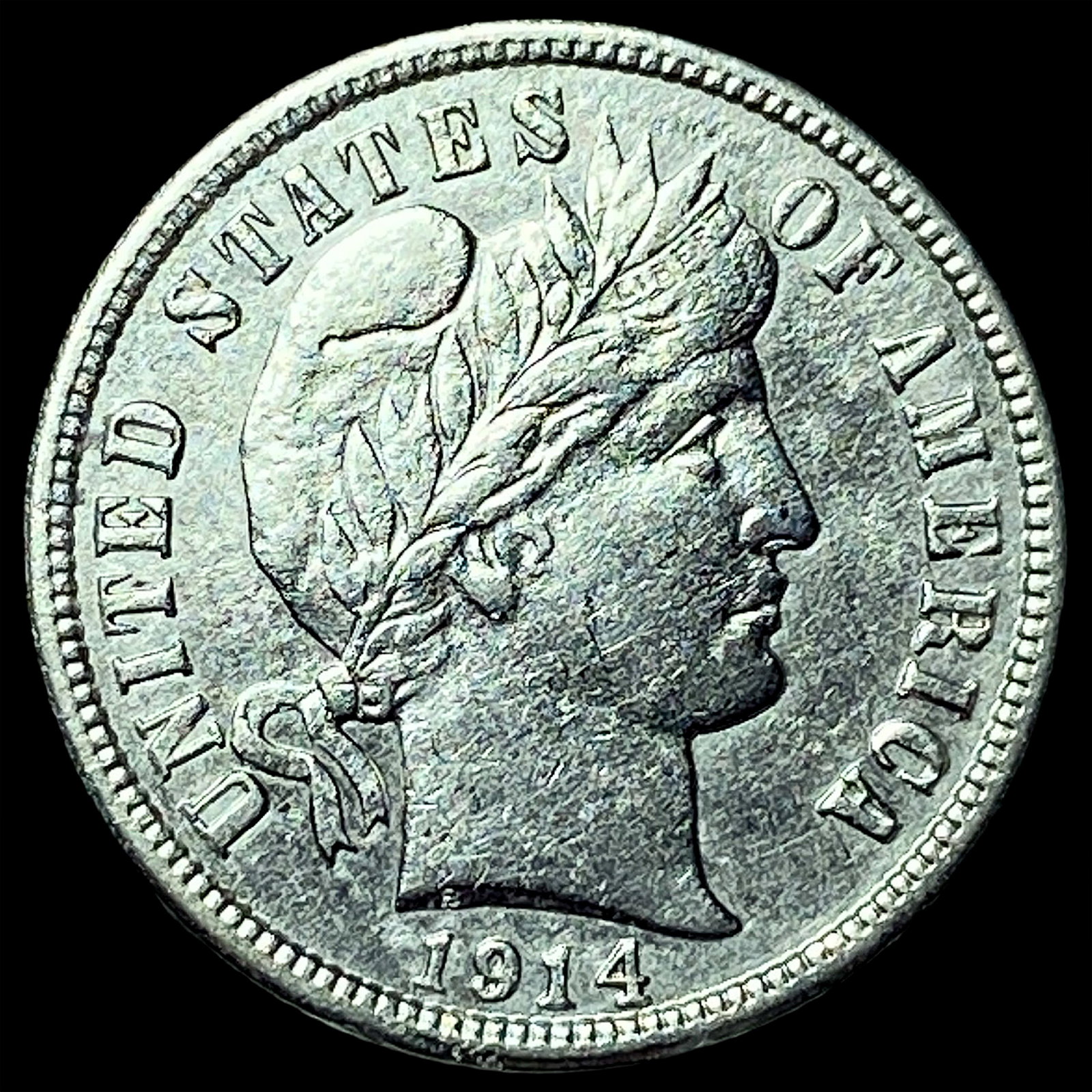 1914-S Silver Barber Dime CLOSELY UNCIRCULATED