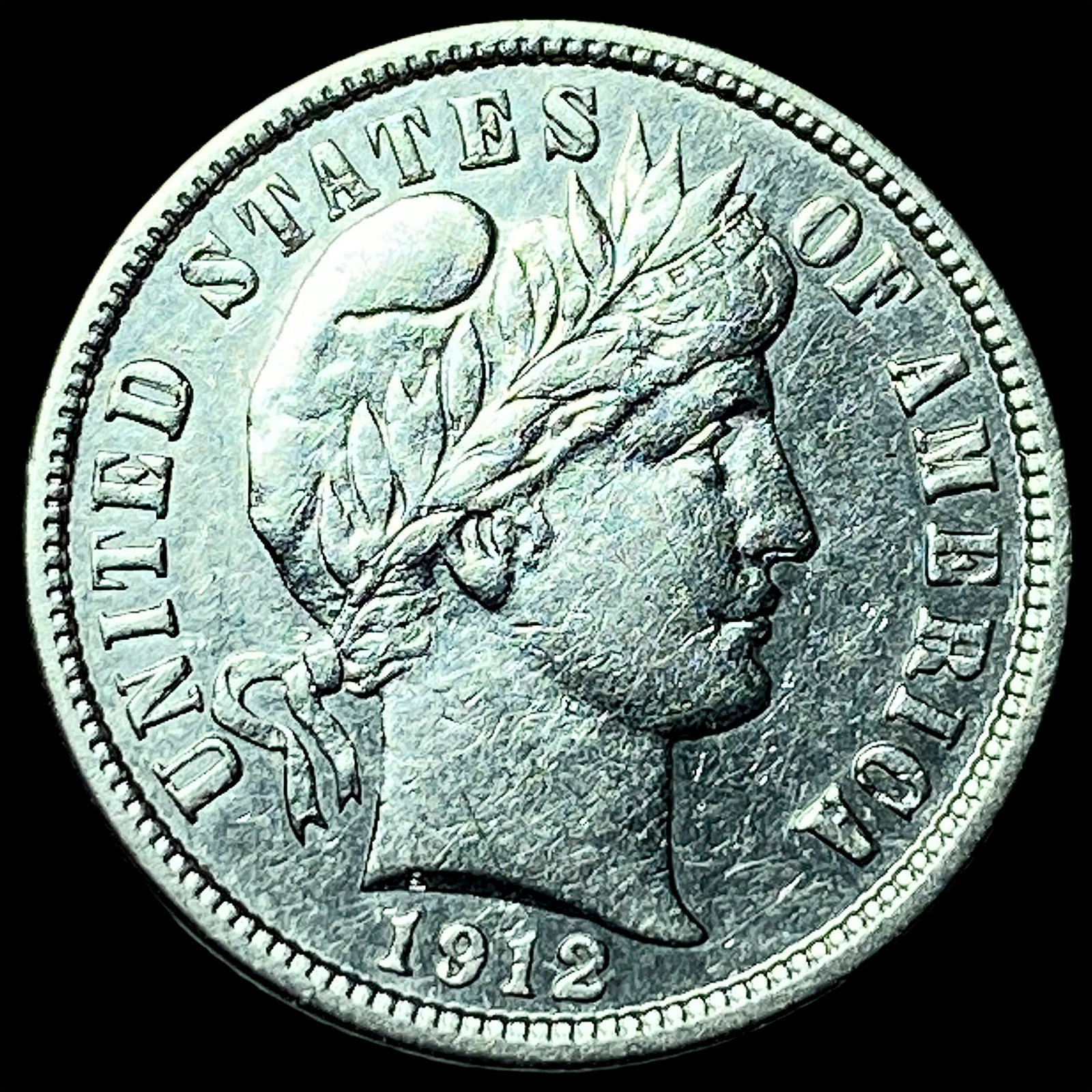 1912-S Silver Barber Dime CLOSELY UNCIRCULATED: 1912-S Silver Barber Dime CLOSELY UNCIRCULATED