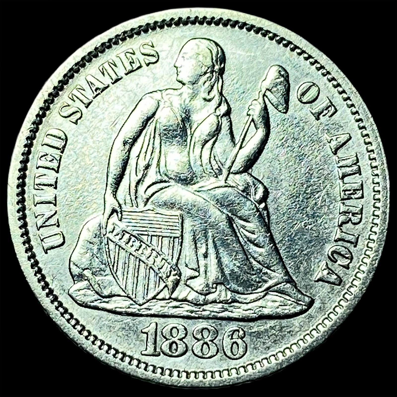 1886 Seated Liberty Dime CLOSELY UNCIRCULATED: 1886 Seated Liberty Dime CLOSELY UNCIRCULATED