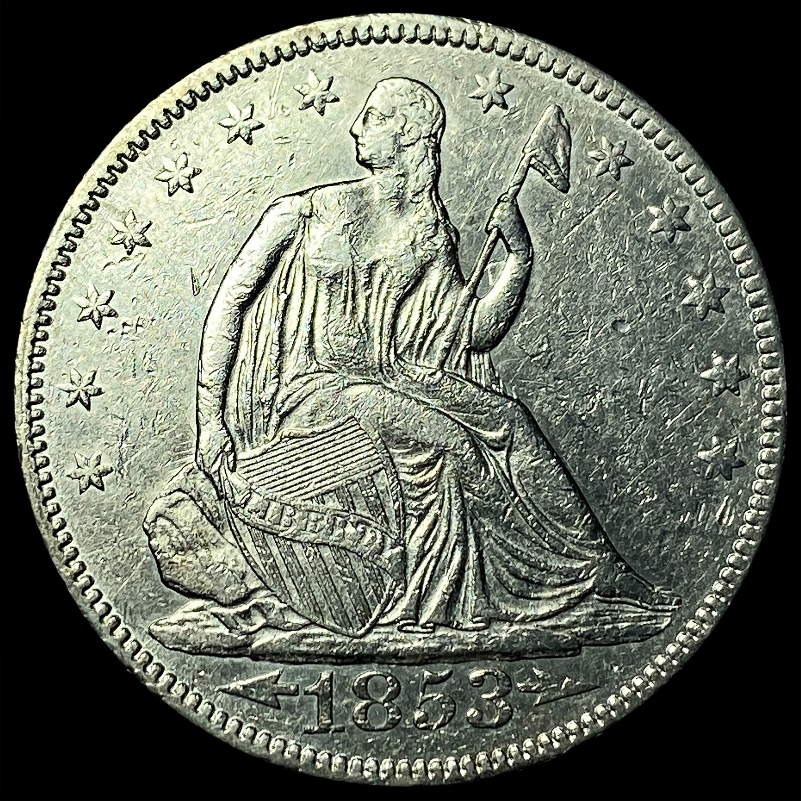 1853 Arrows/Rays Seated Liberty Half Dollar HIGH GRADE: 1853 Arrows/Rays Seated Liberty Half Dollar HIGH GRADE