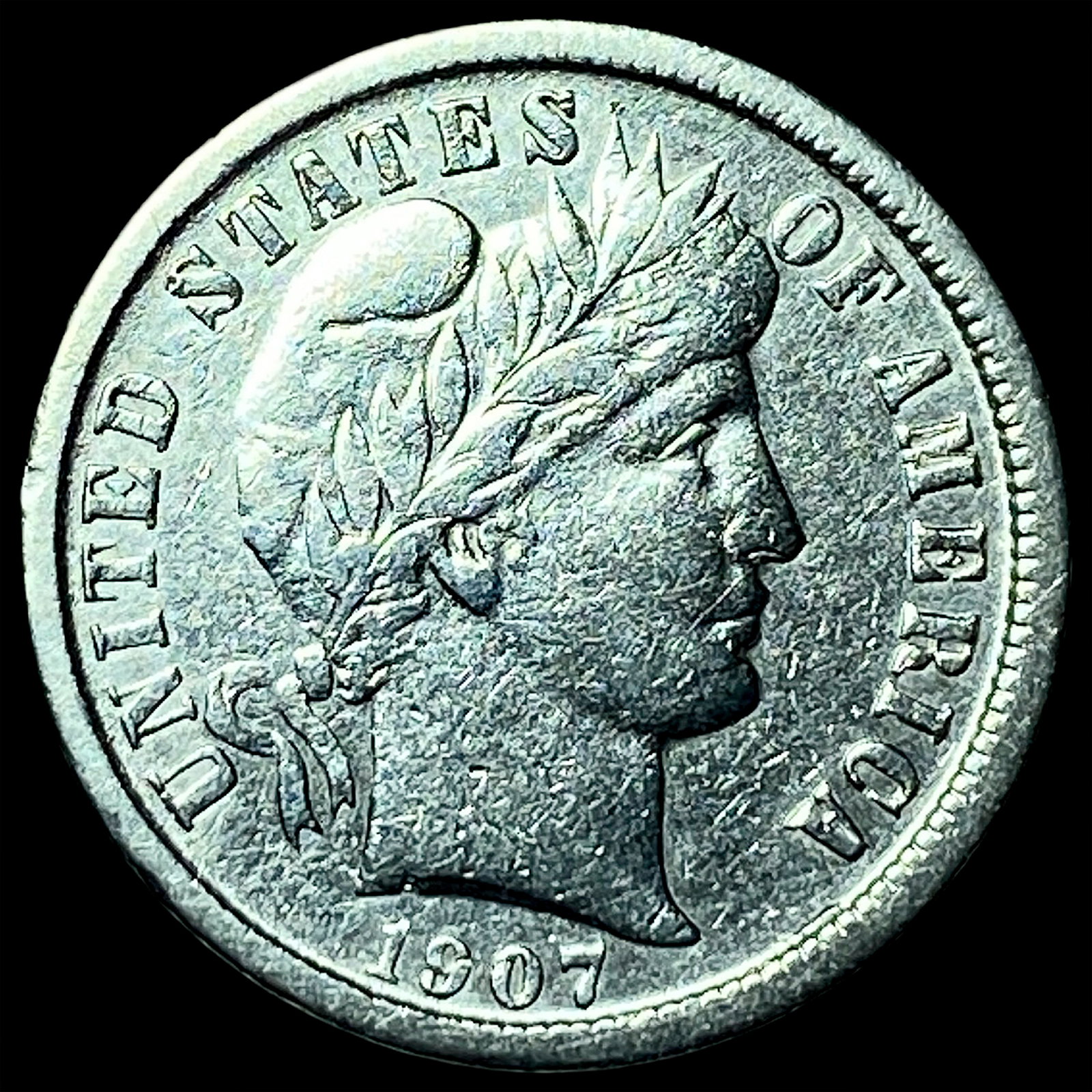 1907-O Silver Barber Dime CLOSELY UNCIRCULATED: 1907-O Silver Barber Dime CLOSELY UNCIRCULATED