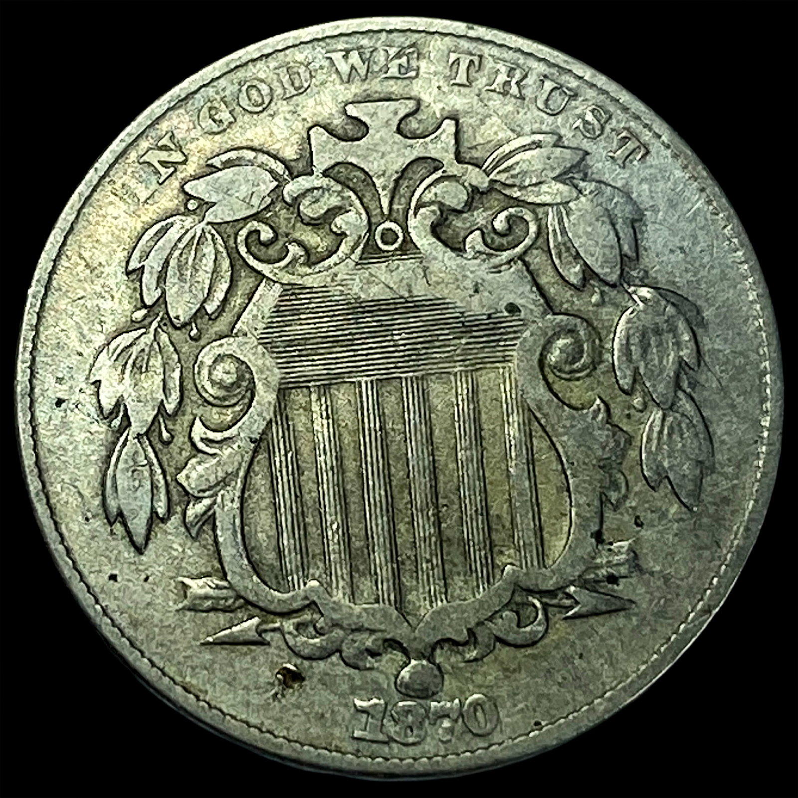 1870 Shield Nickel CLOSELY UNCIRCULATED: 1870 Shield Nickel CLOSELY UNCIRCULATED
