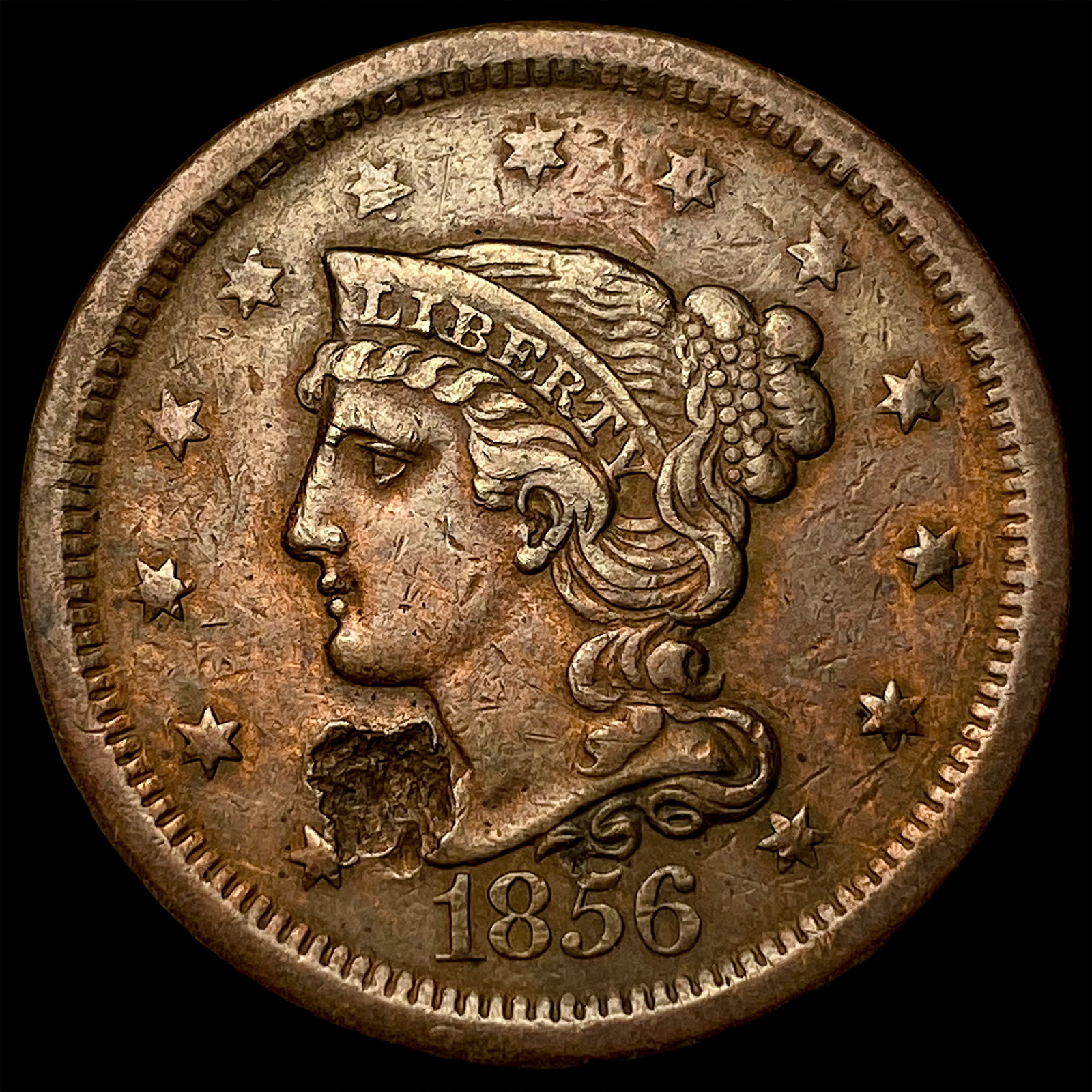 1856 Braided Hair Large Cent HIGH GRADE (1 of 2)
