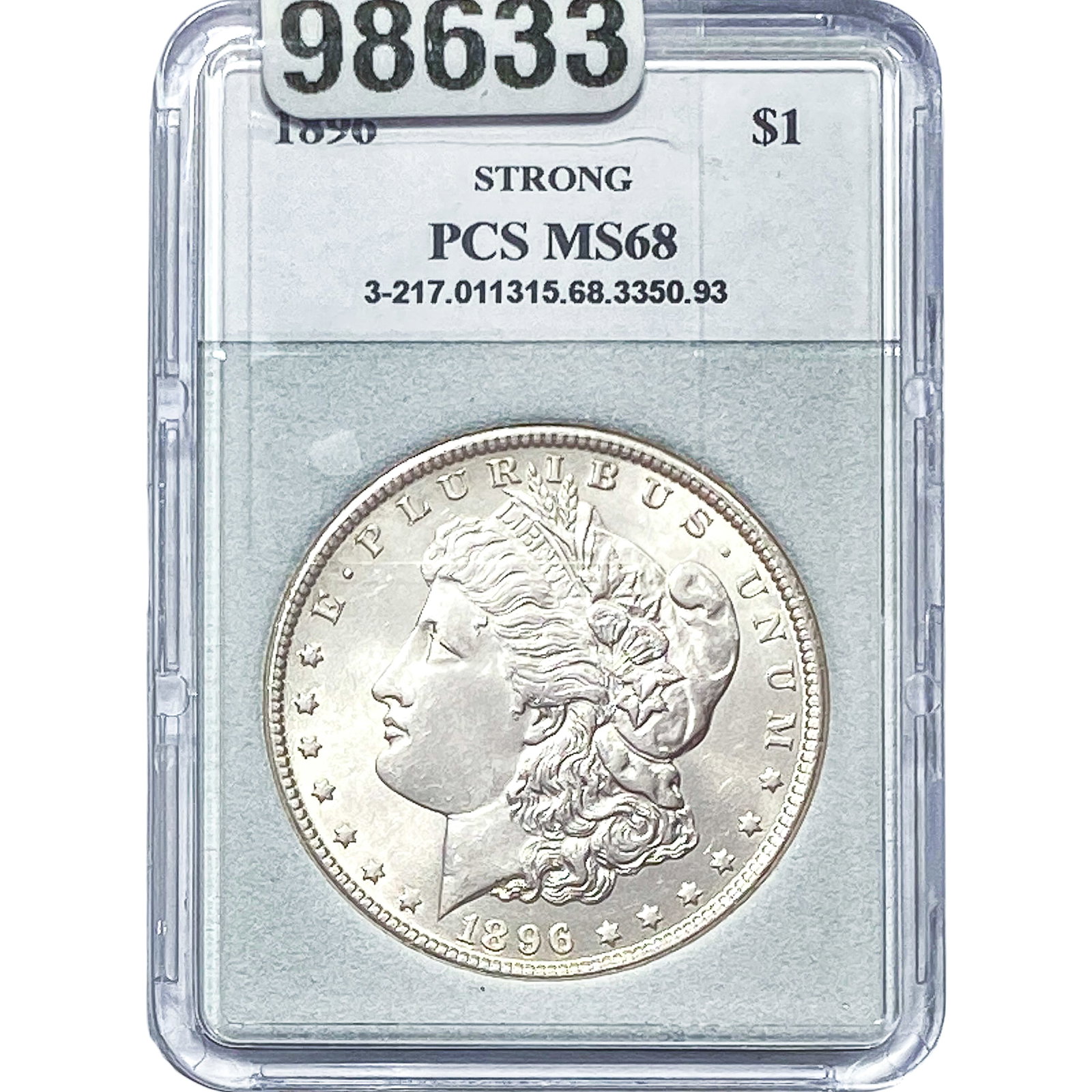 1896 Morgan Silver Dollar PCS MS68: 1896 Morgan Silver Dollar PCS MS68