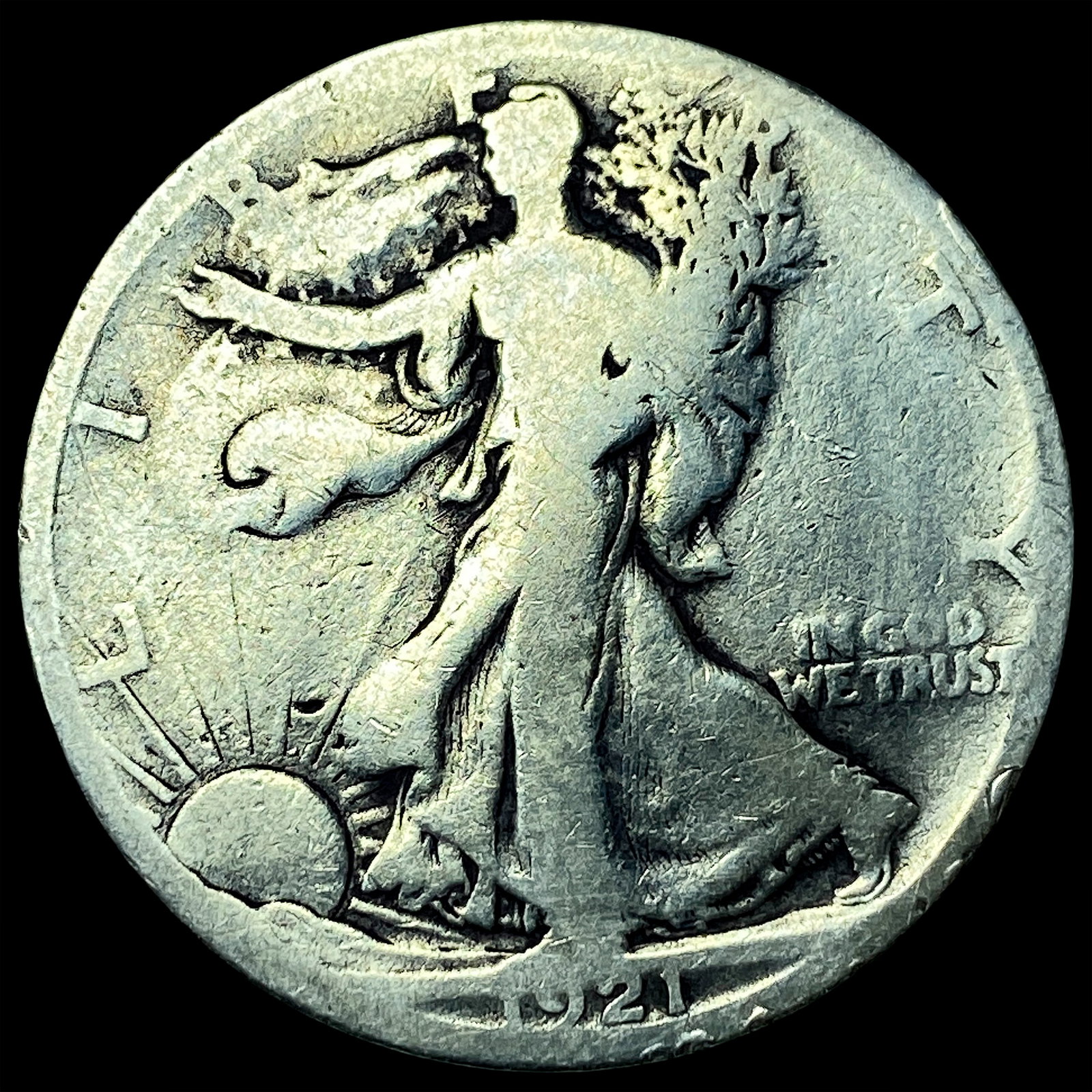 1921-S Silver Walking Liberty Half Dollar NICELY CIRCULATED: 1921-S Silver Walking Liberty Half Dollar NICELY CIRCULATED