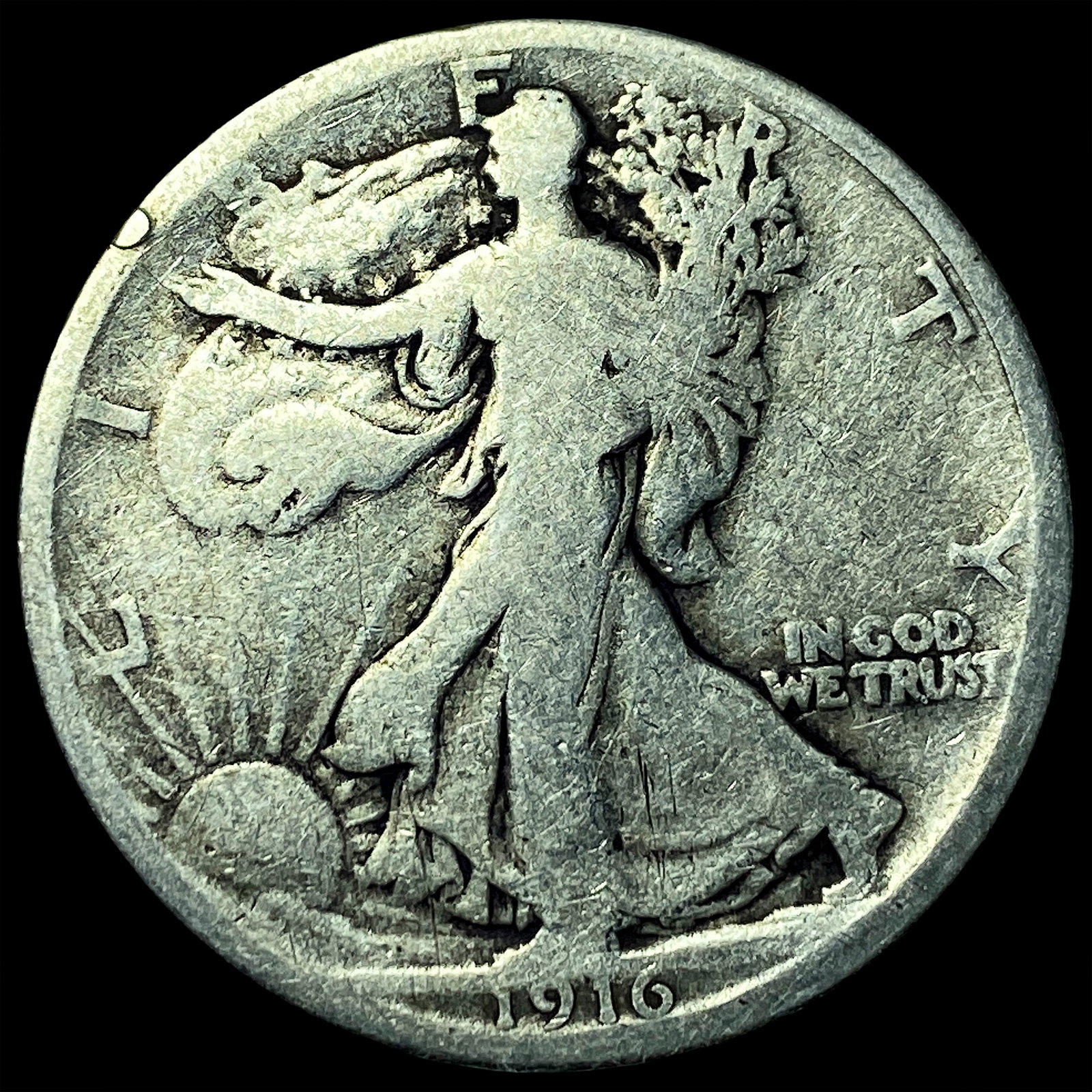 1916 Walking Liberty Half Dollar LIGHTLY CIRCULATED: 1916 Walking Liberty Half Dollar LIGHTLY CIRCULATED