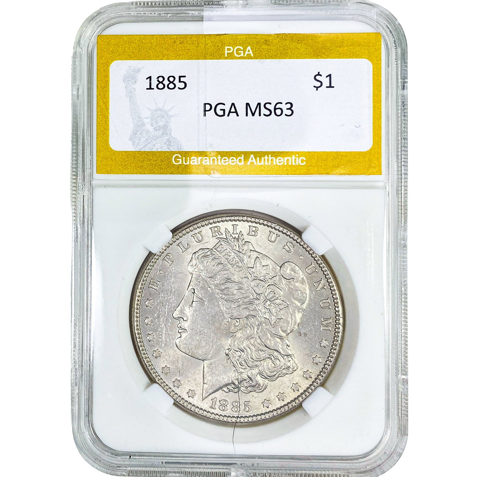 1885 Morgan Silver Dollar PGA MS63: 1885 Morgan Silver Dollar PGA MS63