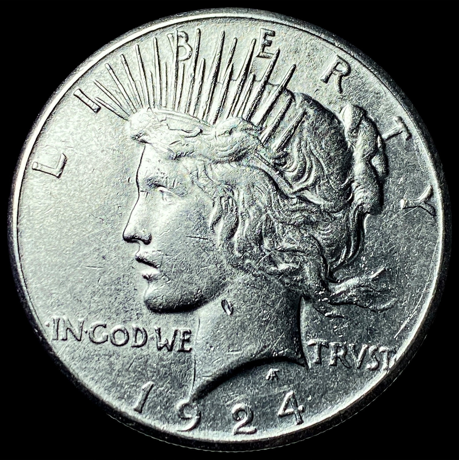 1924-S Peace Silver Dollar CLOSELY UNCIRCULATED: 1924-S Peace Silver Dollar CLOSELY UNCIRCULATED