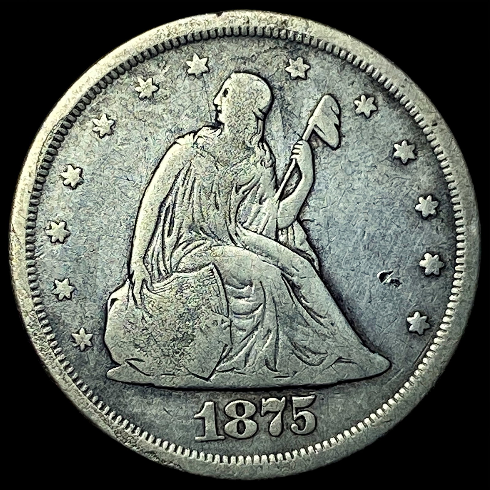 1875-S Silver Twenty Cent Piece NEARLY UNCIRCULATED: 1875-S Silver Twenty Cent Piece NEARLY UNCIRCULATED