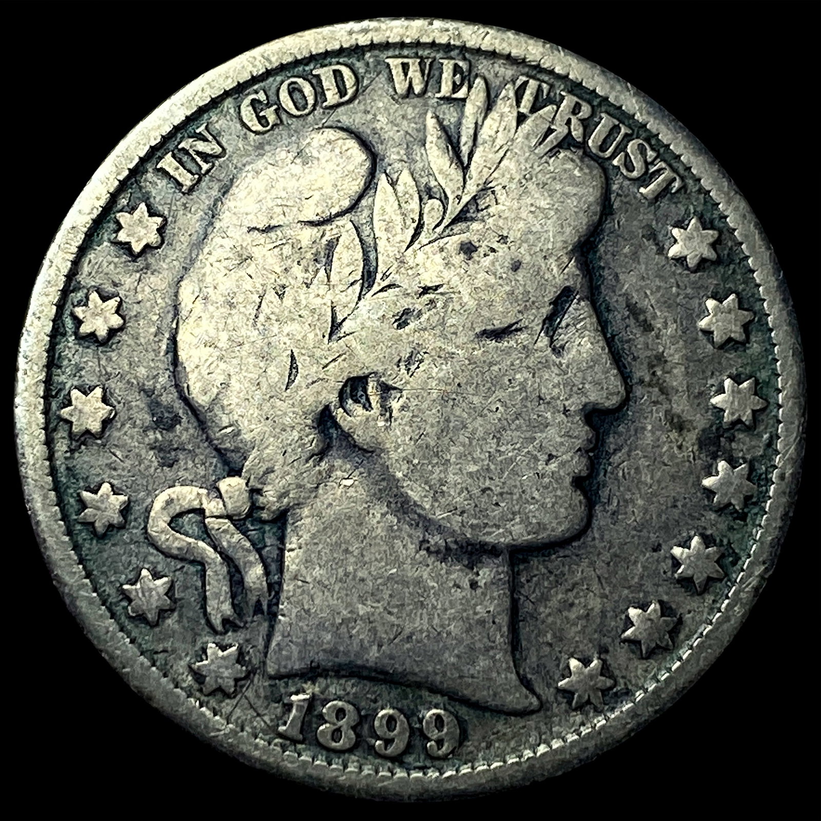 1899 Silver Barber Half Dollar NICELY CIRCULATED: 1899 Silver Barber Half Dollar NICELY CIRCULATED