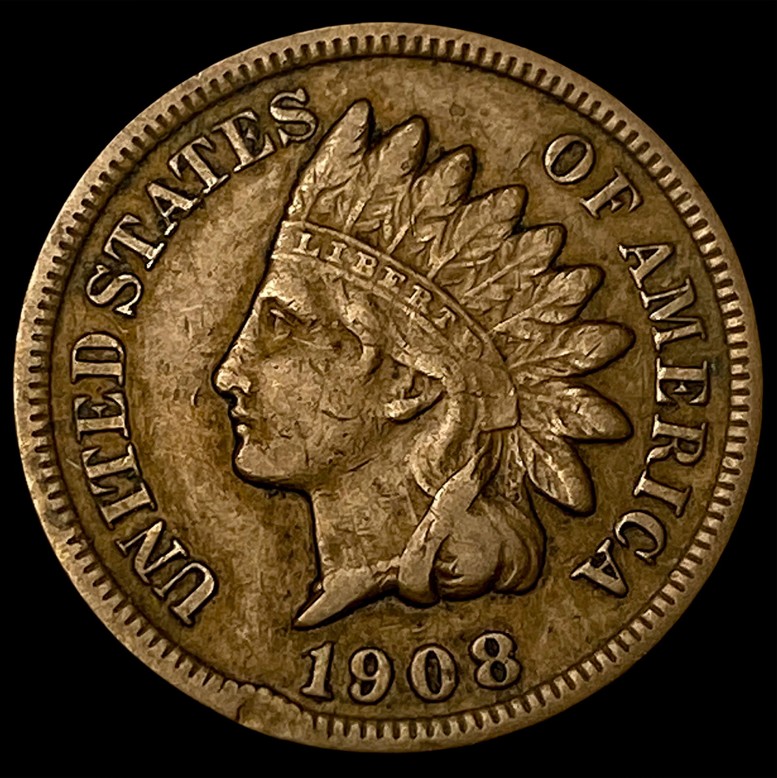 1908-S Indian Head Cent NEARLY UNCIRCULATED: 1908-S Indian Head Cent NEARLY UNCIRCULATED