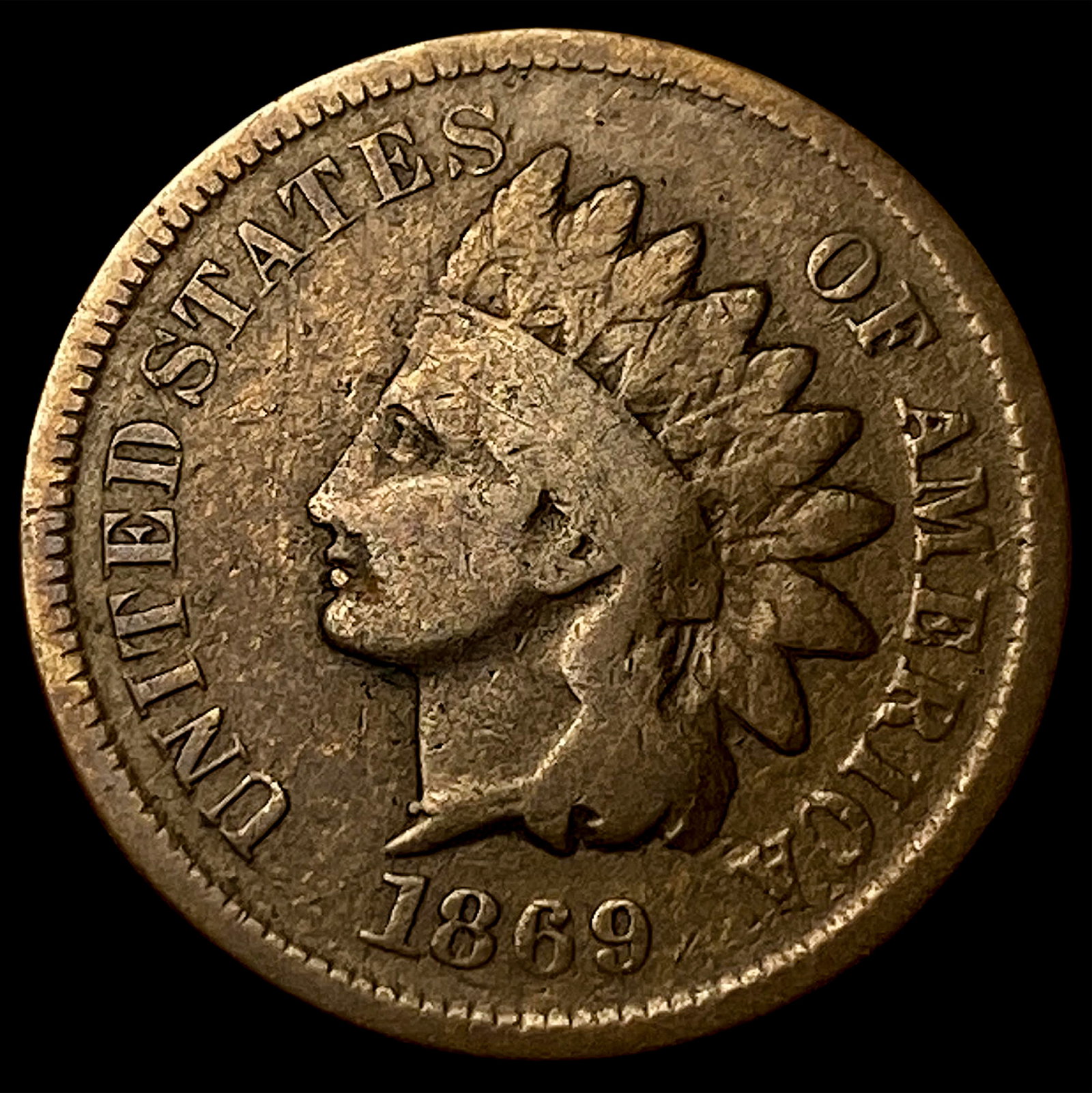 1869 Indian Head Cent NICELY CIRCULATED: 1869 Indian Head Cent NICELY CIRCULATED