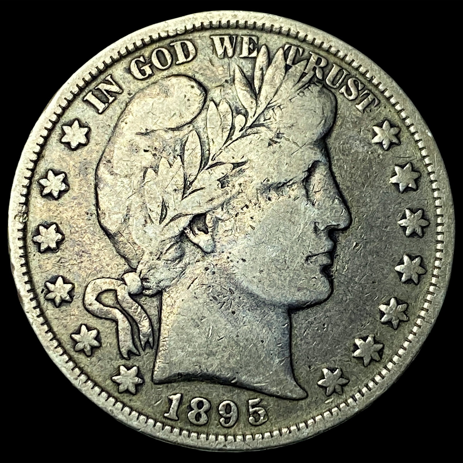 1895 Silver Barber Half Dollar ABOUT UNCIRCULATED: 1895 Silver Barber Half Dollar ABOUT UNCIRCULATED