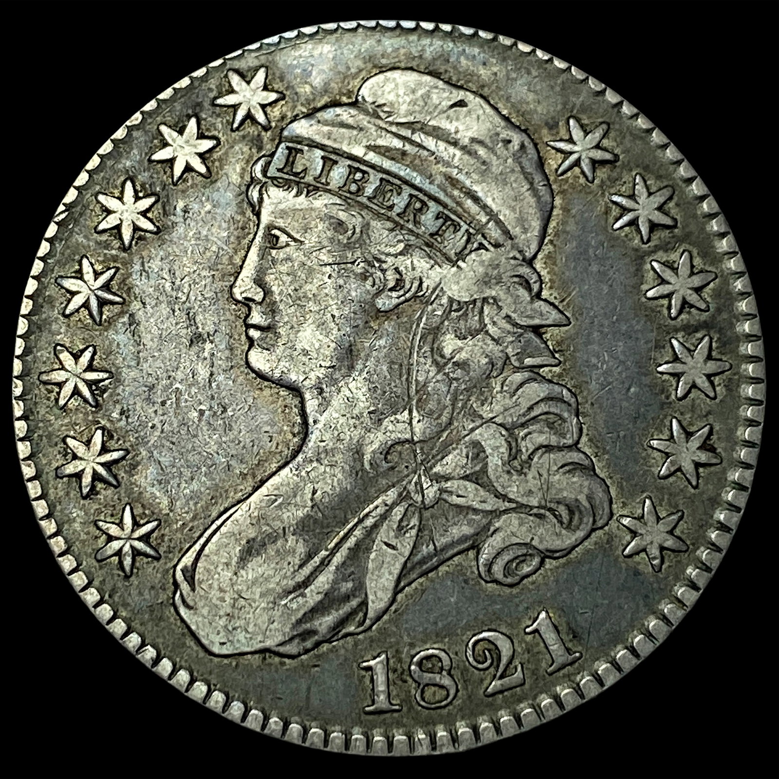 1821 Capped Bust Half Dollar NEARLY UNCIRCULATED (1 of 2)