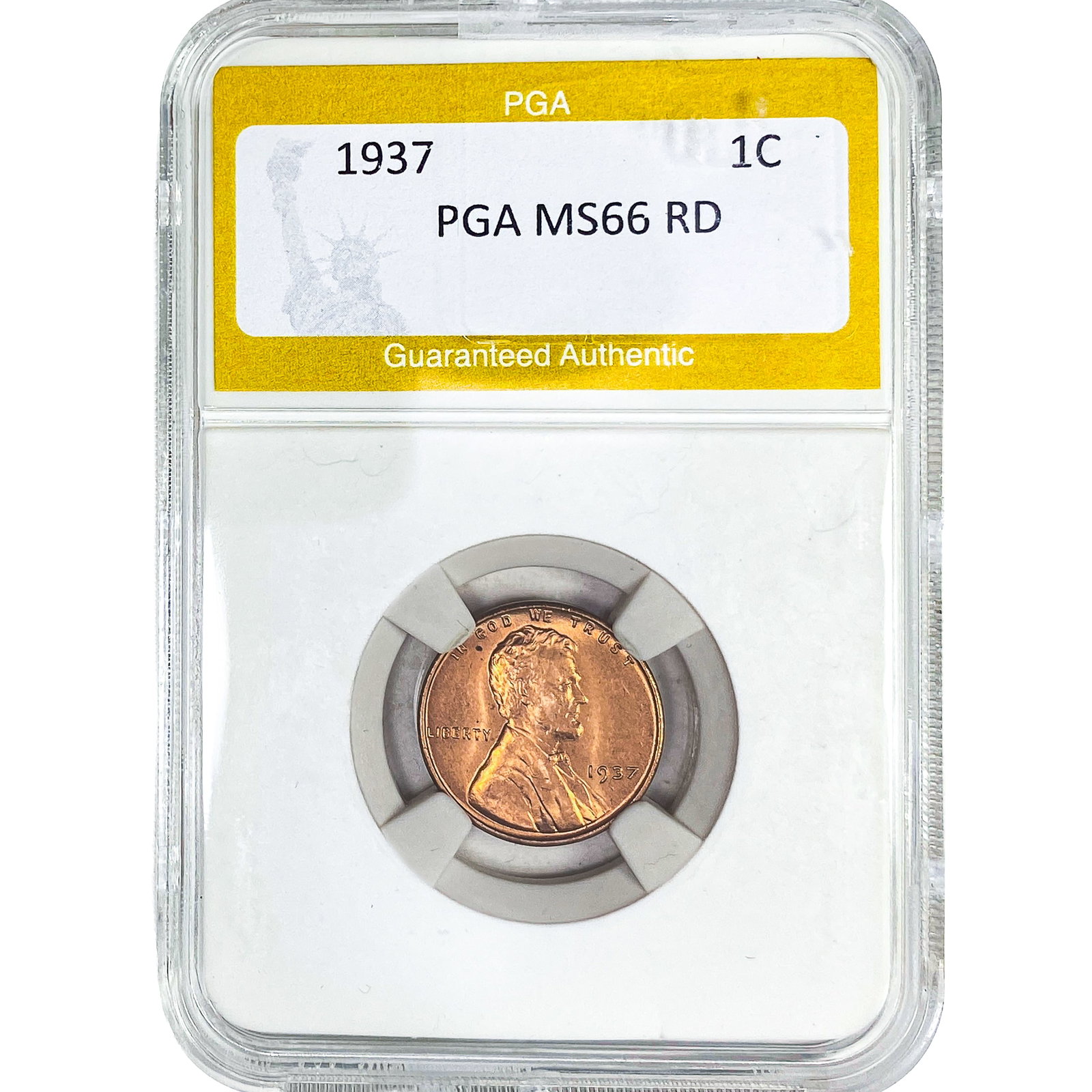 1937 Wheat Cent PGA MS66 RD: 1937 Wheat Cent PGA MS66 RD