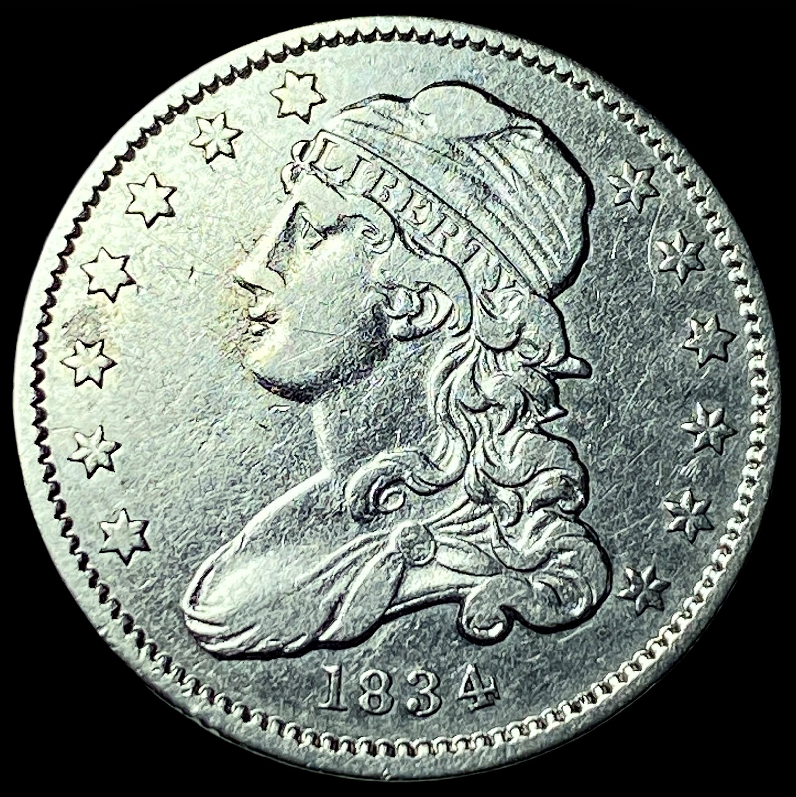 1834 Capped Bust Quarter CLOSELY UNCIRCULATED: 1834 Capped Bust Quarter CLOSELY UNCIRCULATED