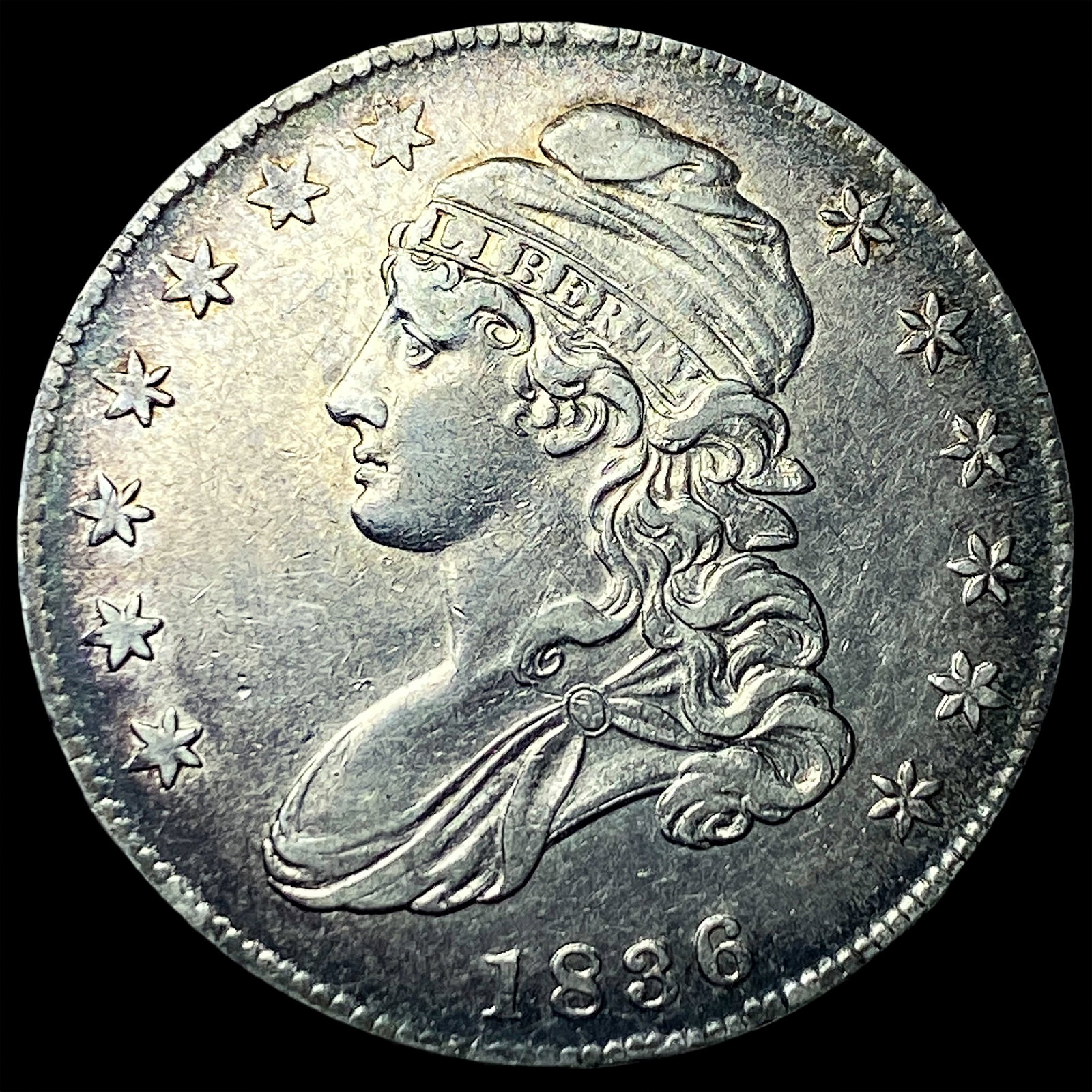 1836 Capped Bust Half Dollar CLOSELY UNCIRCULATED: 1836 Capped Bust Half Dollar CLOSELY UNCIRCULATED