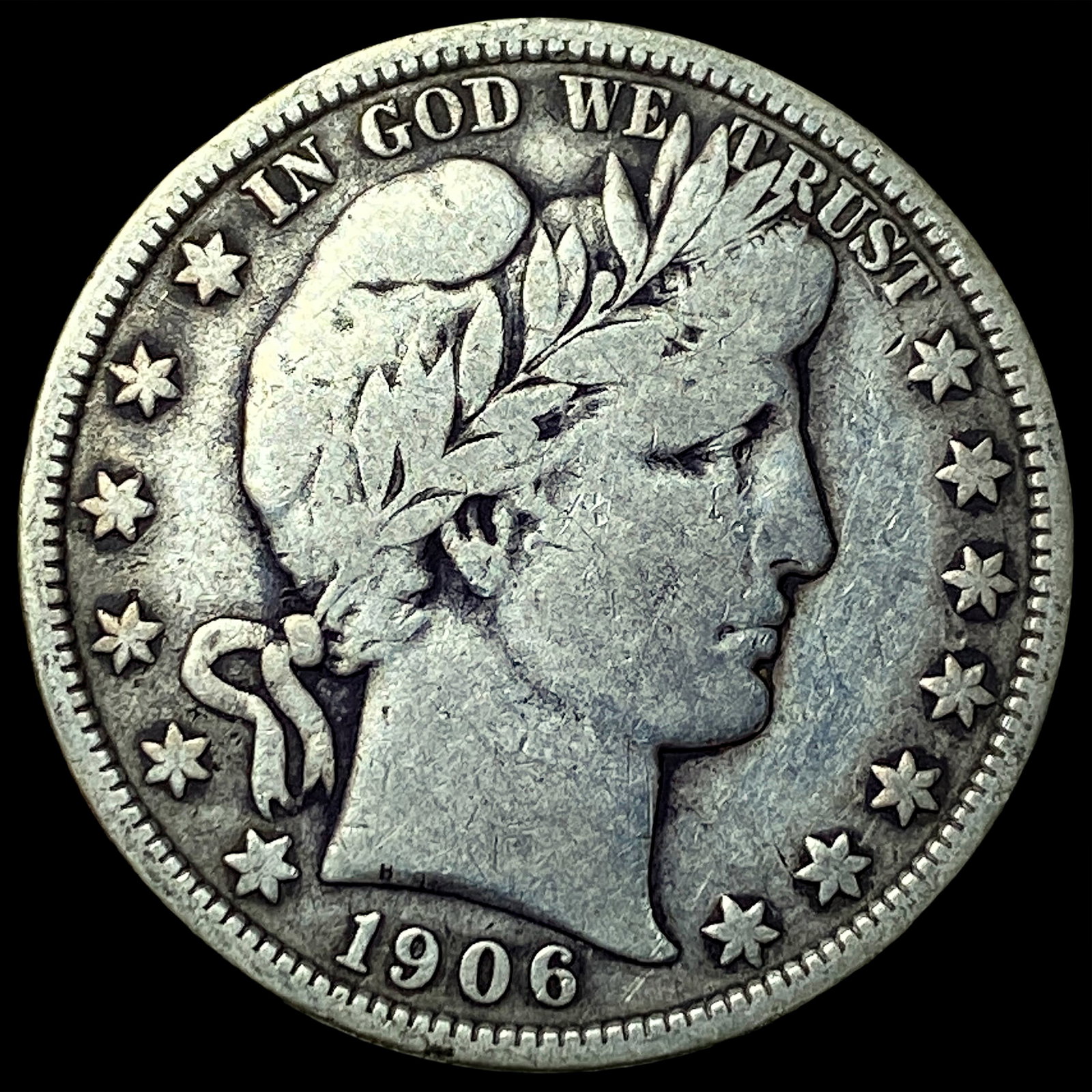 1906 Silver Barber Half Dollar ABOUT UNCIRCULATED: 1906 Silver Barber Half Dollar ABOUT UNCIRCULATED