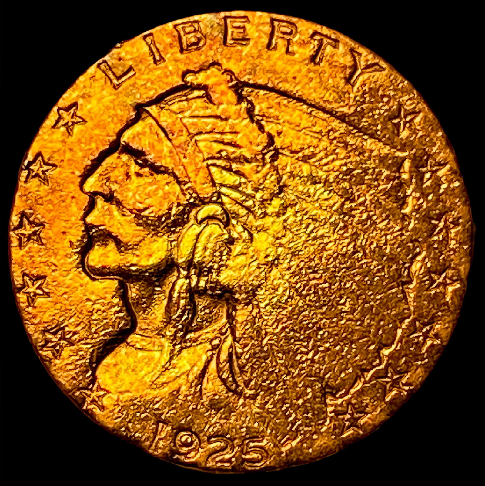 1925 Indian Head Gold $2.5 Quarter Eagle CLOSELY UNCIRCULATED (1 of 2)