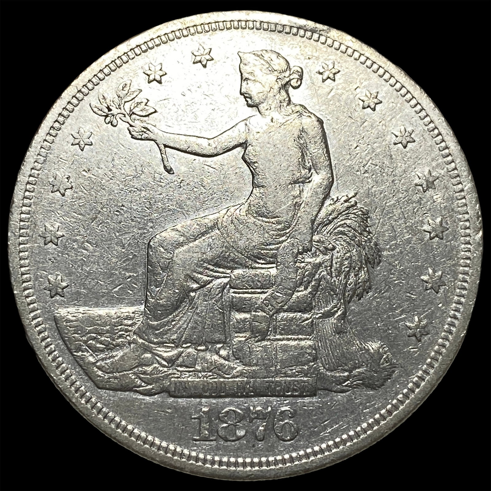 1876-S Silver Trade Dollar NEARLY UNCIRCULATED: 1876-S Silver Trade Dollar NEARLY UNCIRCULATED