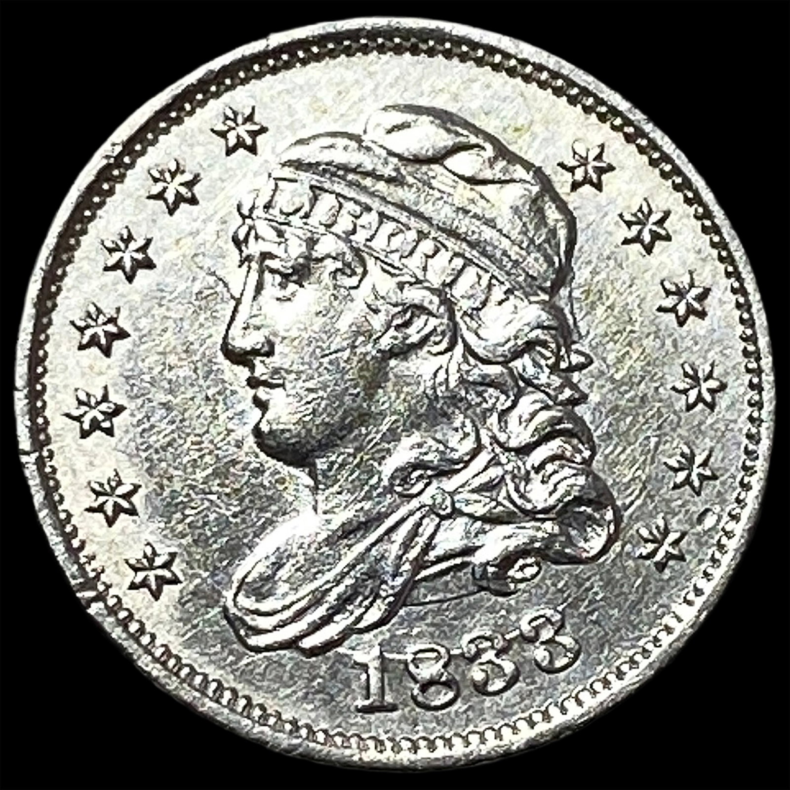 1833 Capped Bust Half Dime CLOSELY UNCIRCULATED: 1833 Capped Bust Half Dime CLOSELY UNCIRCULATED