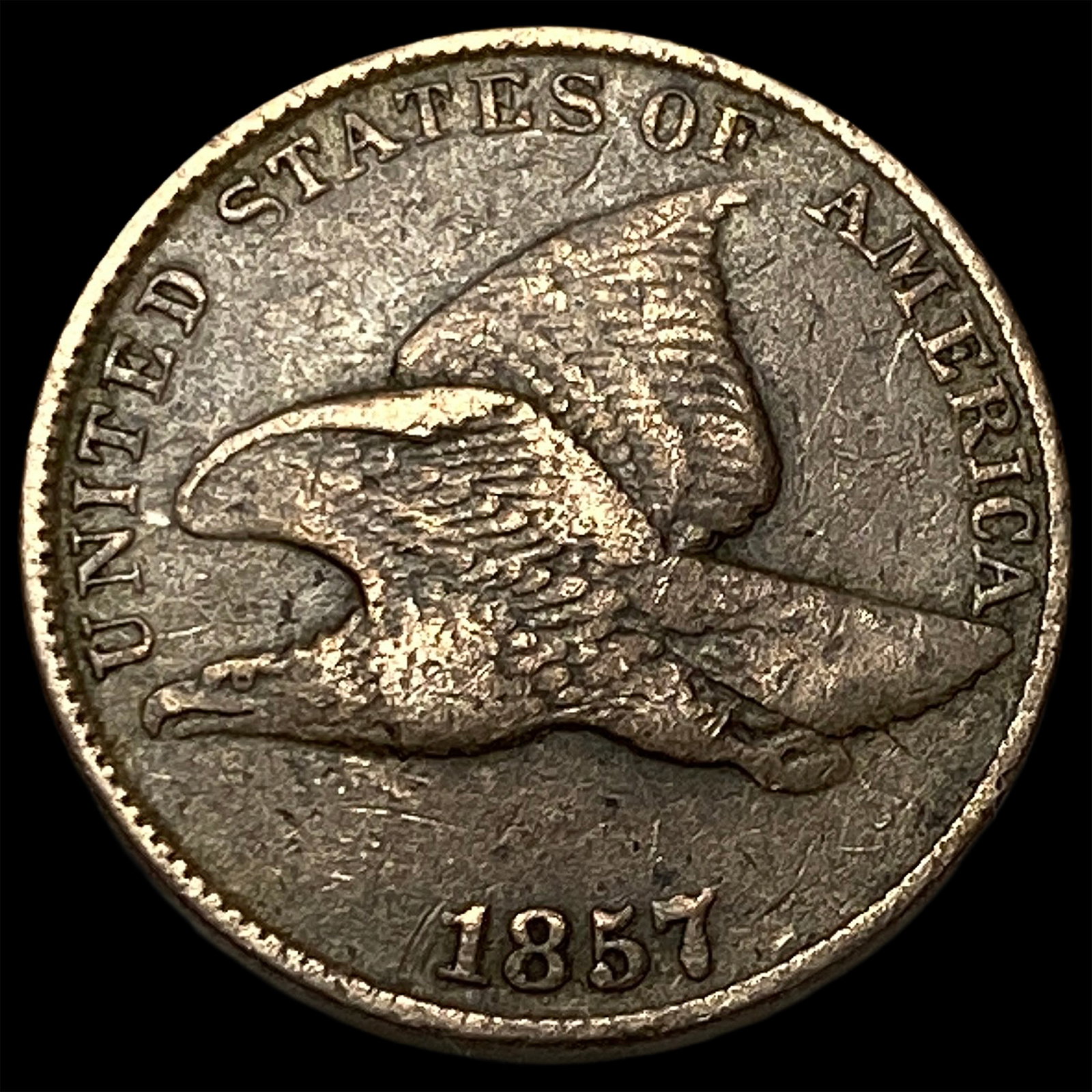 1857 Flying Eagle Cent NEARLY UNCIRCULATED (1 of 2)