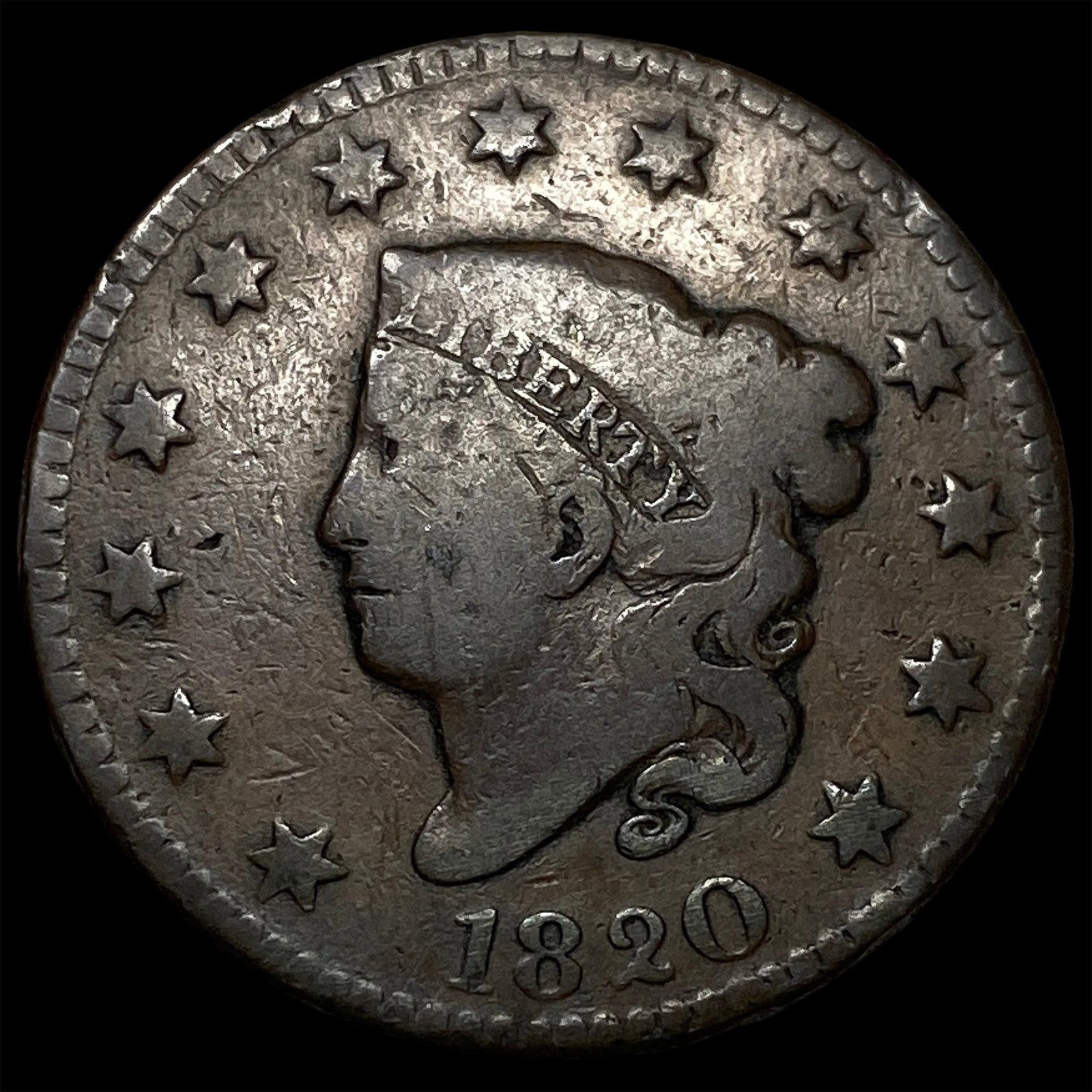 1820 Coronet Head Large Cent LIGHTLY CIRCULATED: 1820 Coronet Head Large Cent LIGHTLY CIRCULATED