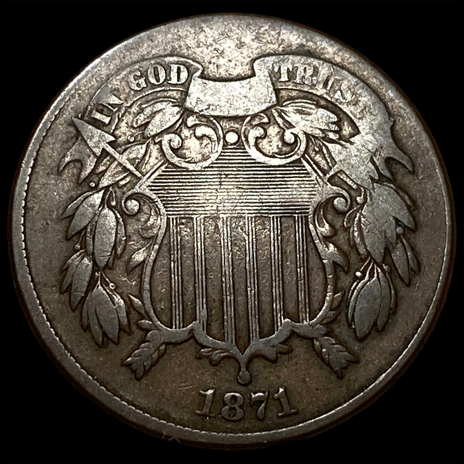 1871 Two-Cent Piece LIGHTLY CIRCULATED: 1871 Two-Cent Piece LIGHTLY CIRCULATED