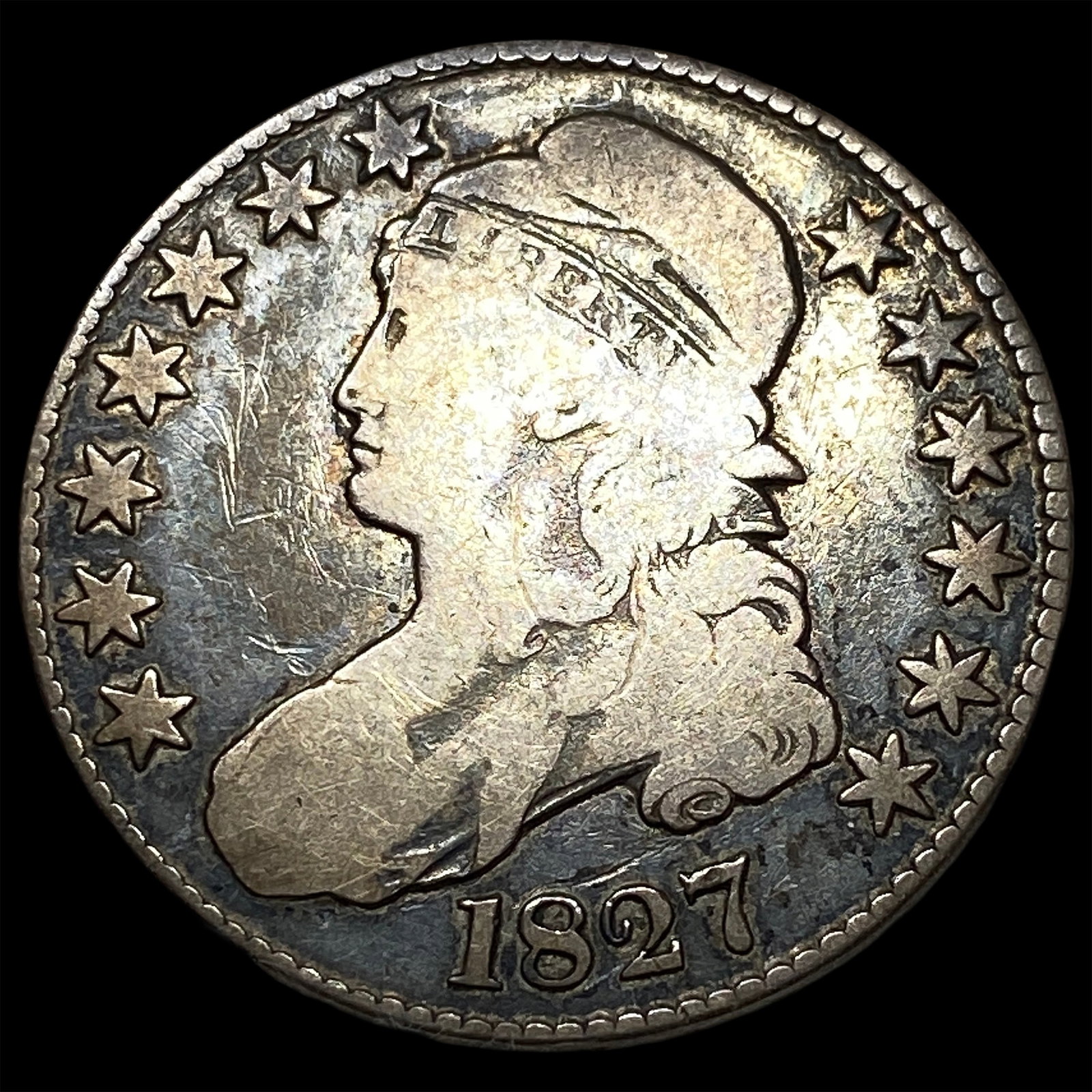 1827 Capped Bust Half Dollar ABOUT UNCIRCULATED: 1827 Capped Bust Half Dollar ABOUT UNCIRCULATED