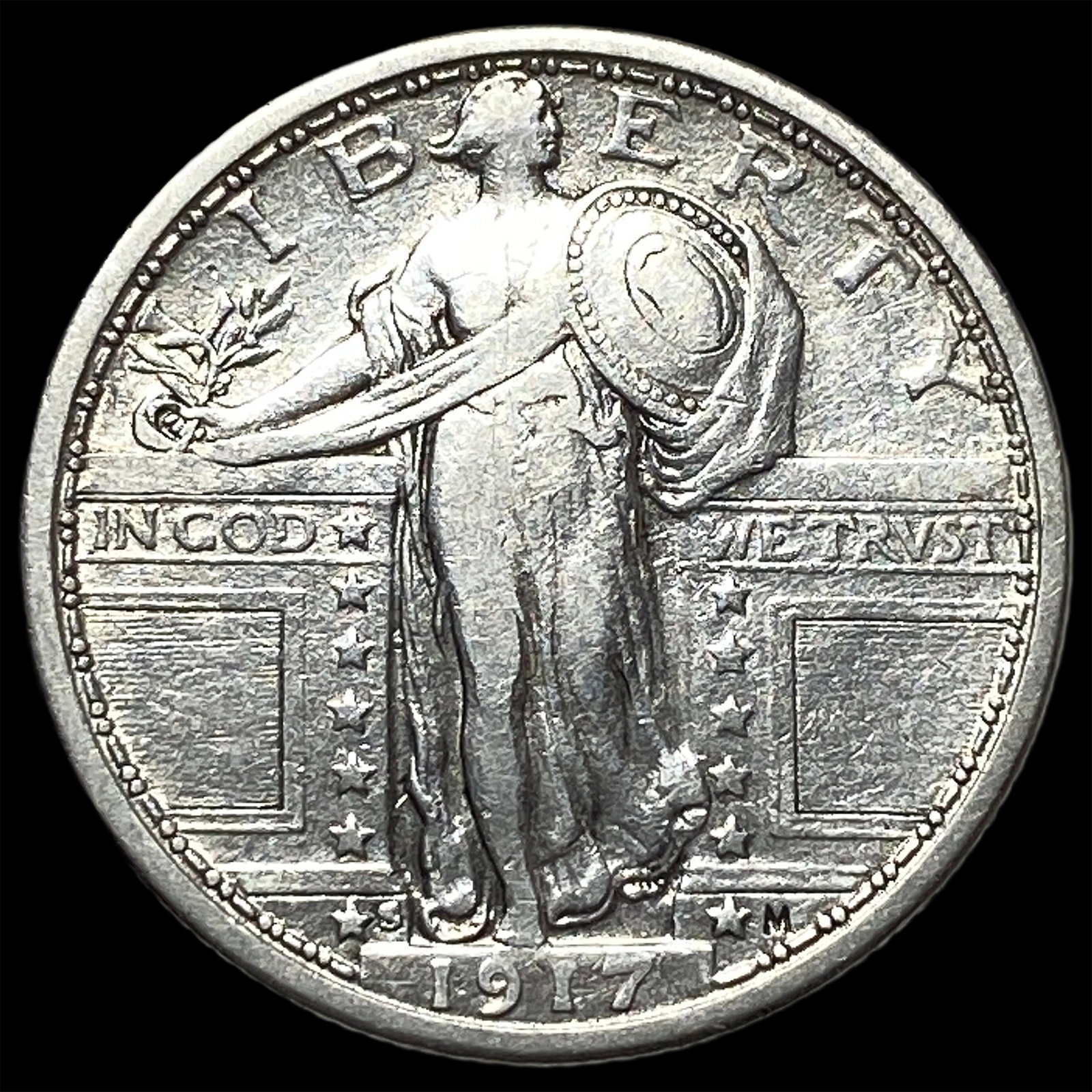 1917-S Type 1 Standing Liberty Quarter NEARLY UNCIRCULATED: 1917-S Type 1 Standing Liberty Quarter NEARLY UNCIRCULATED