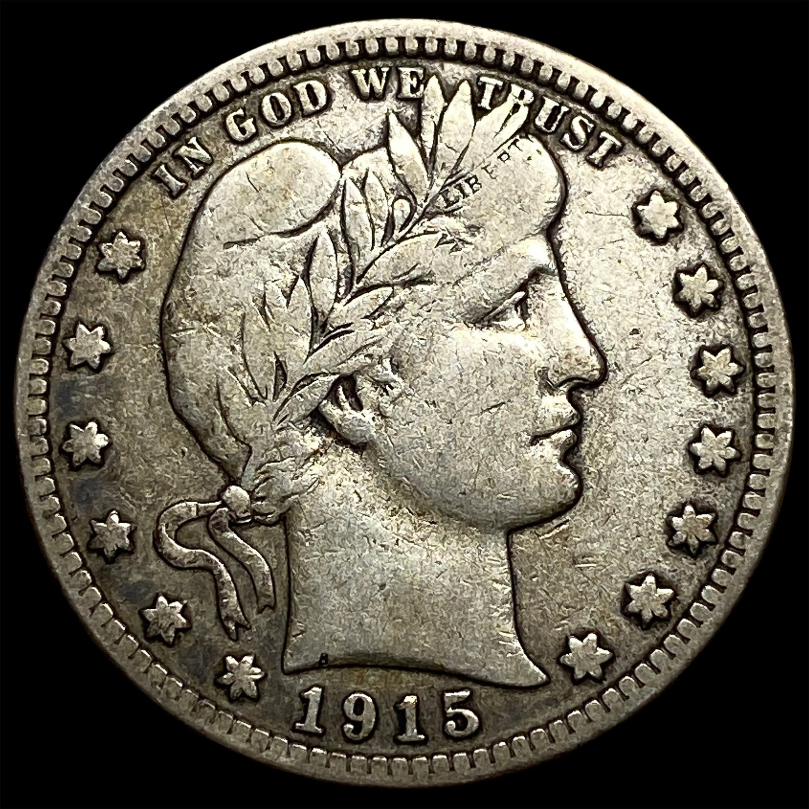 1915-D Silver Barber Quarter NEARLY UNCIRCULATED: 1915-D Silver Barber Quarter NEARLY UNCIRCULATED