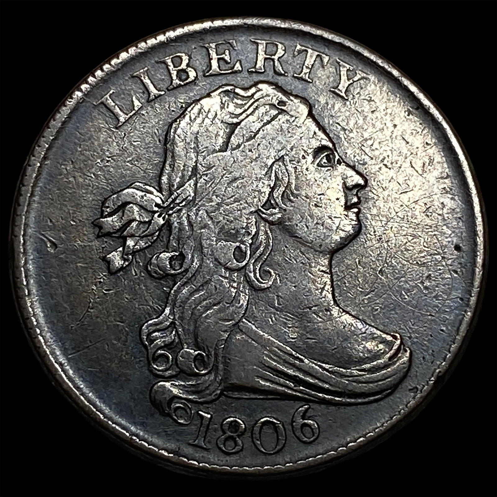 1806 Draped Bust Half Cent NEARLY UNCIRCULATED: 1806 Draped Bust Half Cent NEARLY UNCIRCULATED