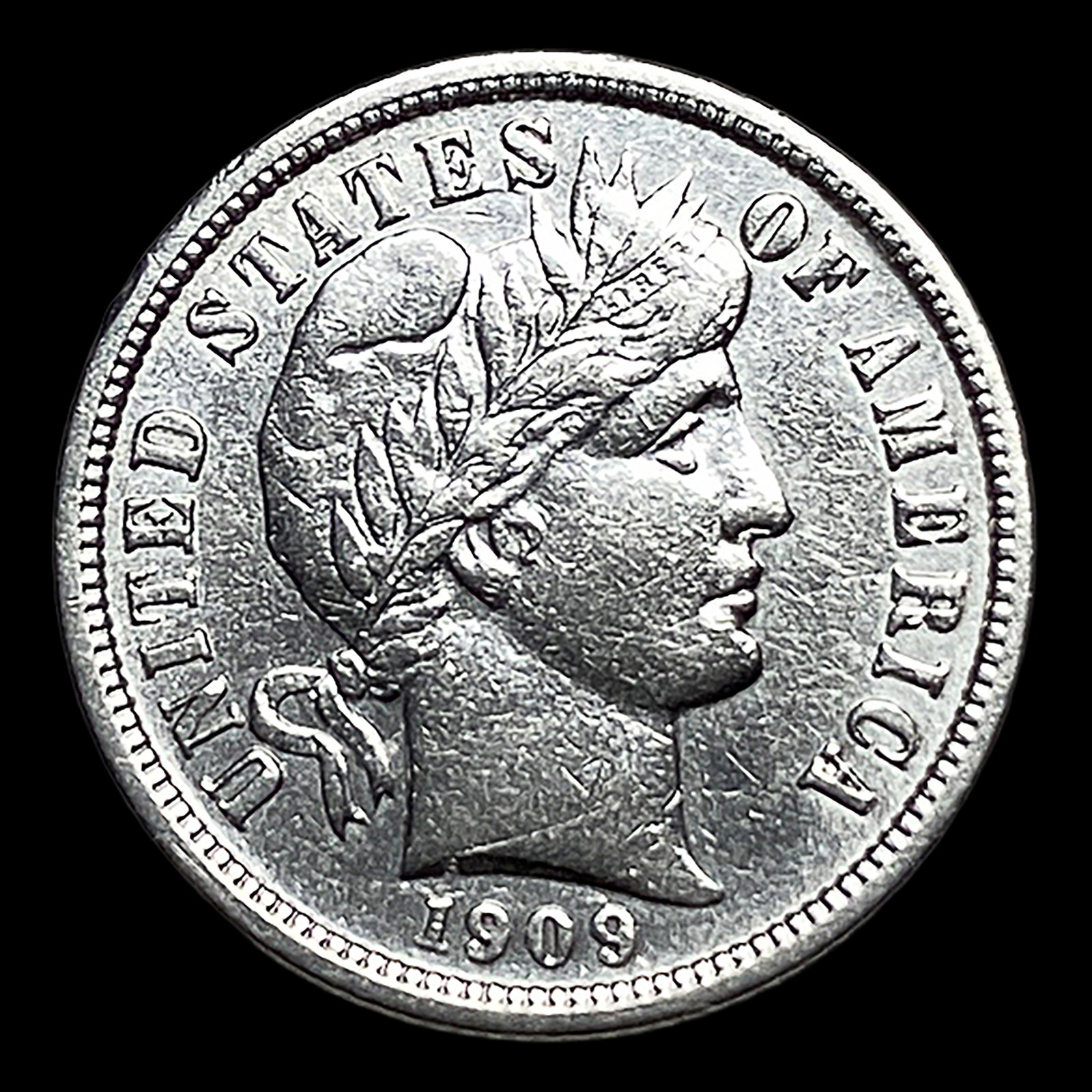 1909 Barber Dime CHOICE AU: 1909 Barber Dime CHOICE AU