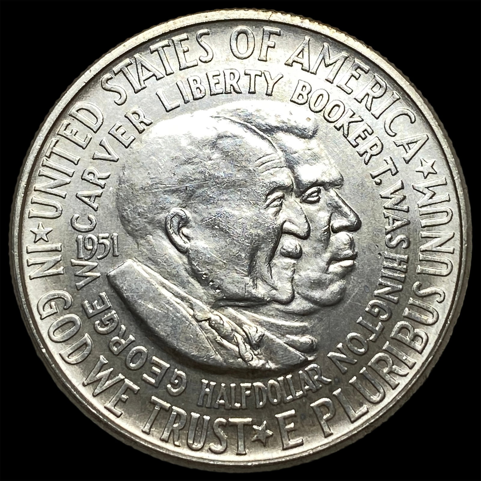 1951-D Silver Half Dollar Booker T. Washington/Carver UNCIRCULATED: 1951-D Silver Half Dollar Booker T. Washington/Carver UNCIRCULATED