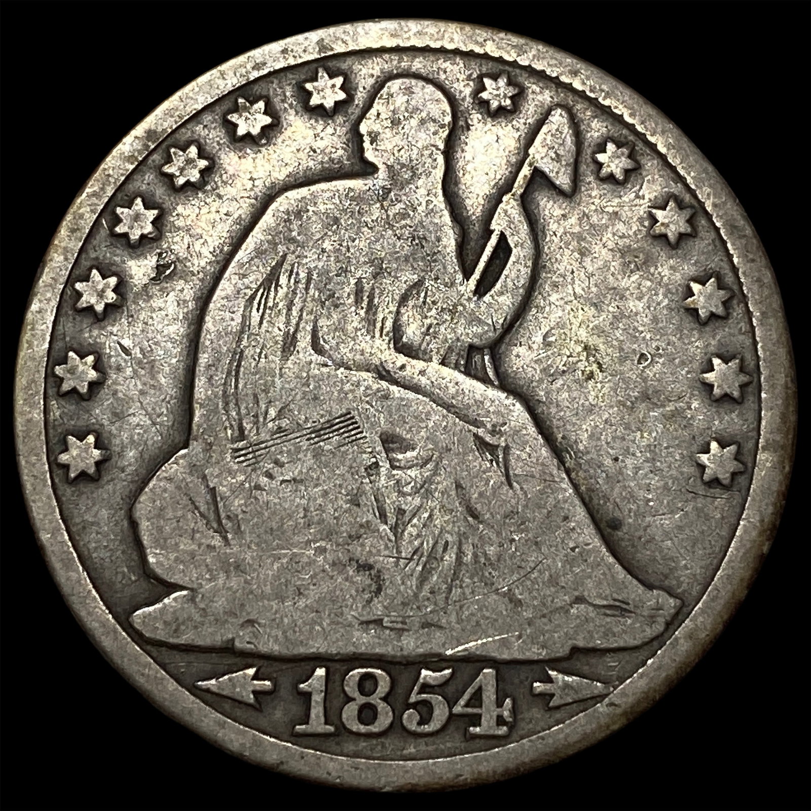1854-O Silver Half Dollar LIGHTLY CIRCULATED: 1854-O Silver Half Dollar LIGHTLY CIRCULATED