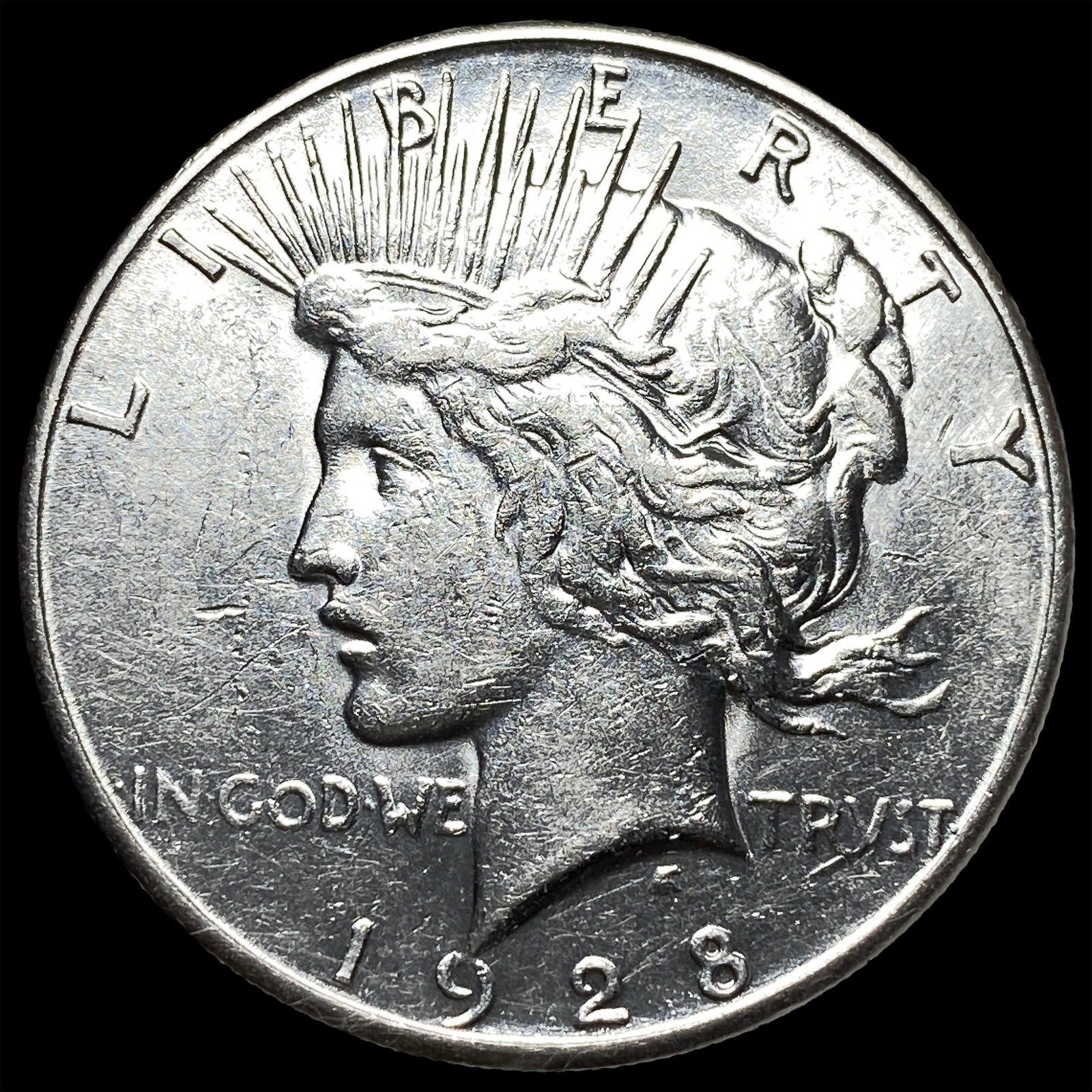 1928-S Silver Peace Dollar CHOICE AU: 1928-S Silver Peace Dollar CHOICE AU