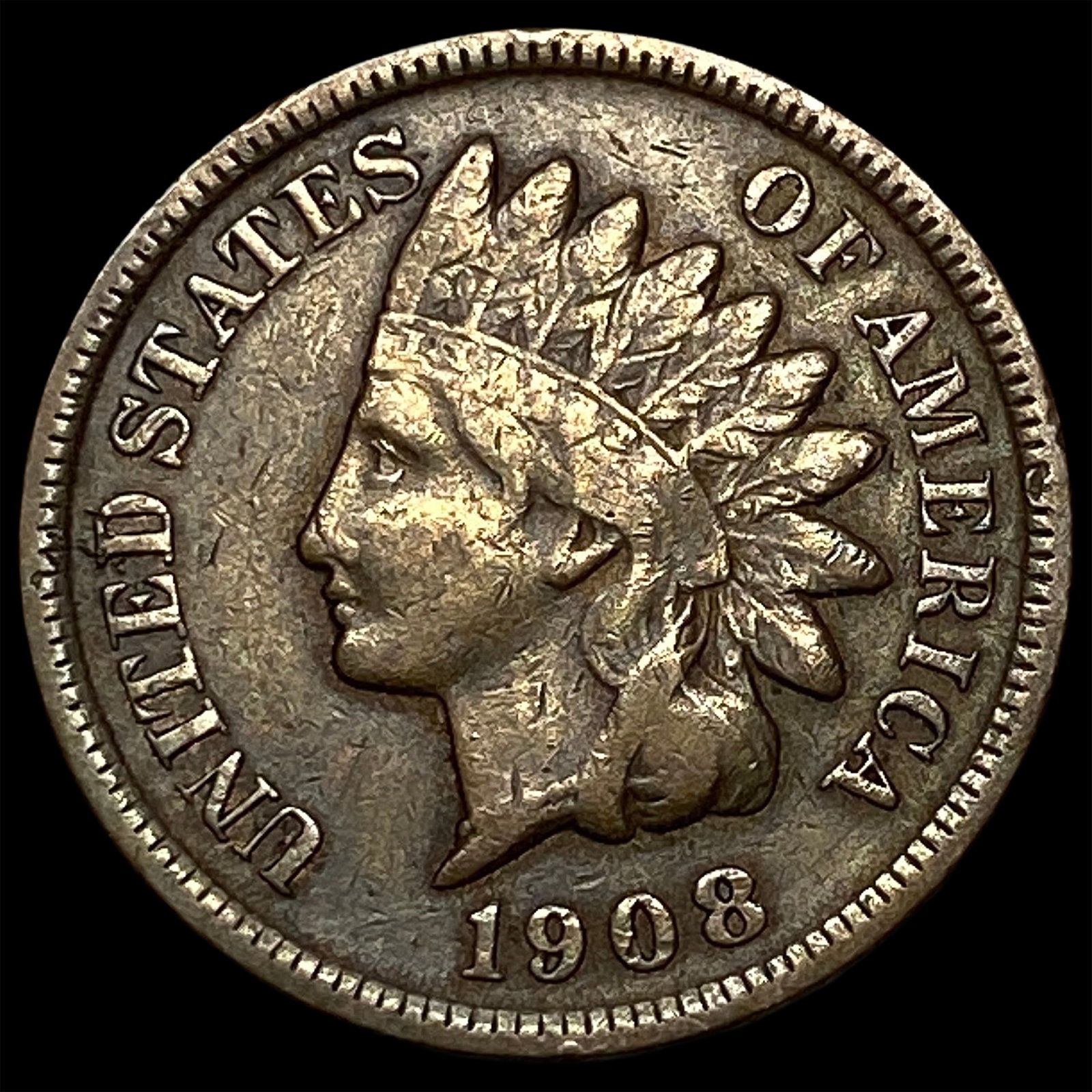 1908-S Indian Head Cent ABOUT UNCIRCULATED: 1908-S Indian Head Cent ABOUT UNCIRCULATED