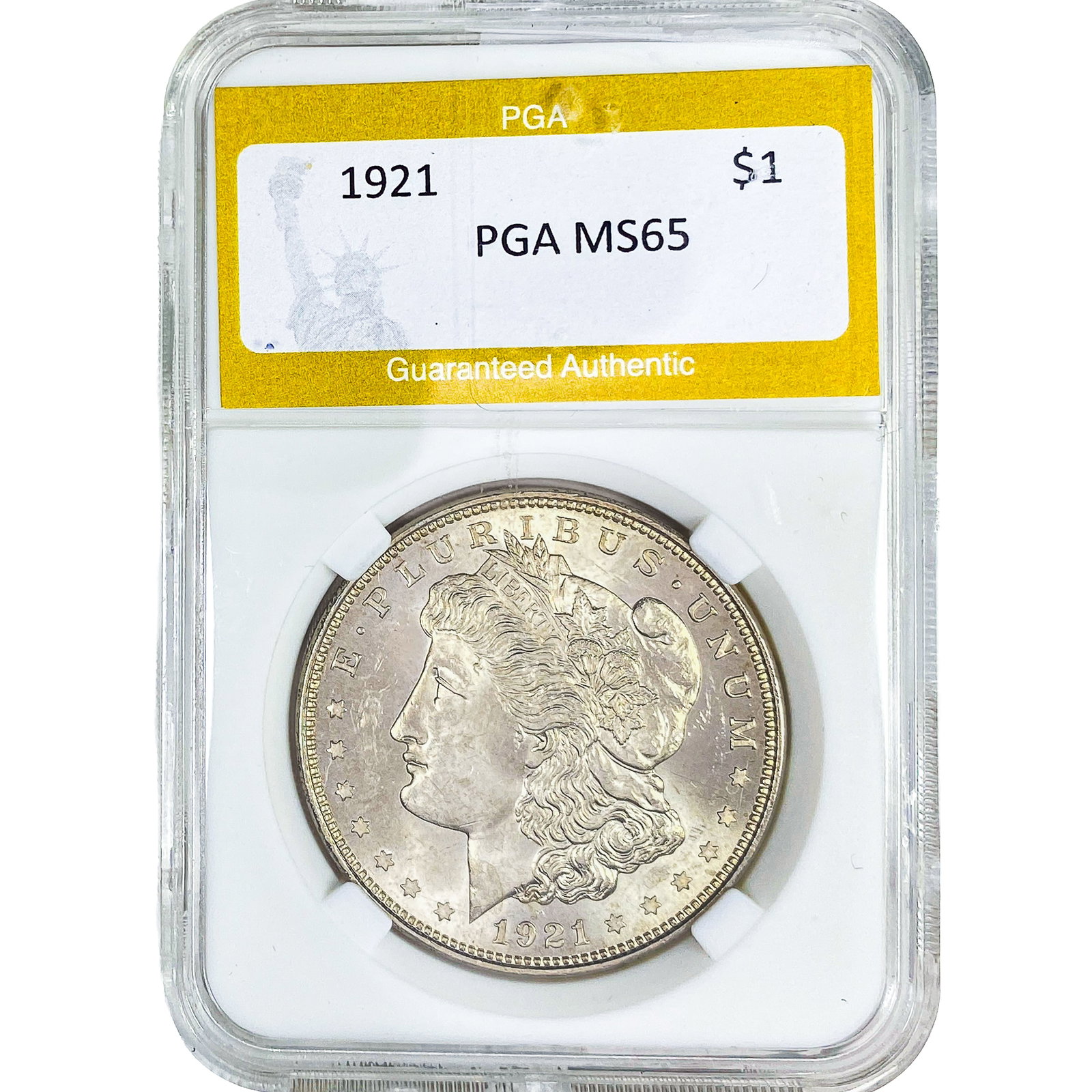 1921 Silver Peace Dollar PGA MS65: 1921 Silver Peace Dollar PGA MS65
