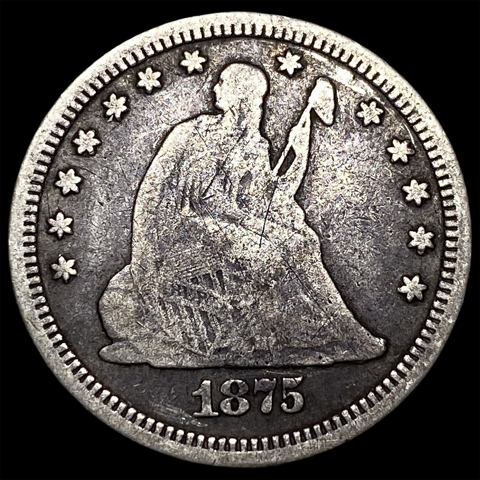 1875 Seated Liberty Quarter ABOUT UNCIRCULATED: 1875 Seated Liberty Quarter ABOUT UNCIRCULATED